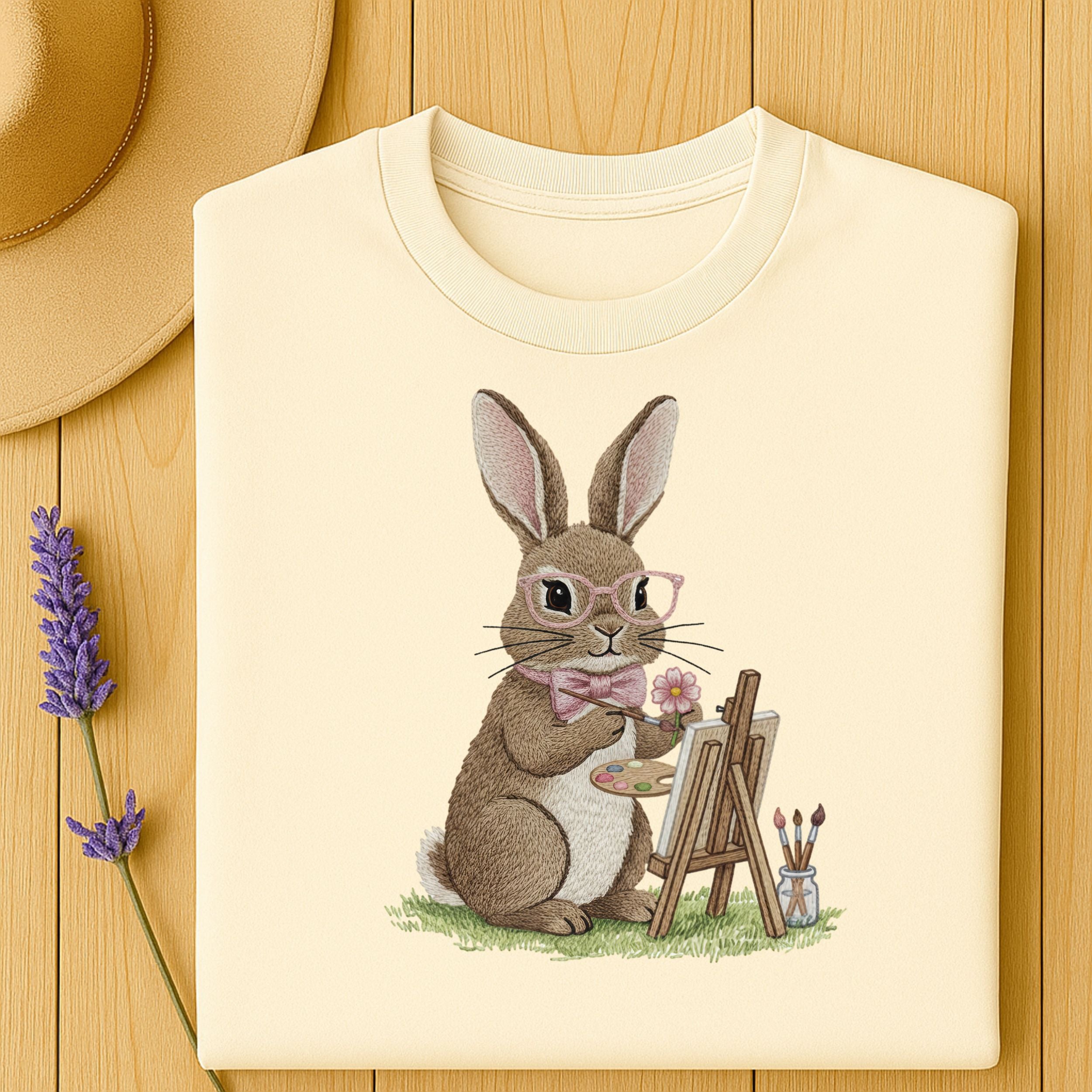 Cute Bunny Painting Graphic T-Shirt for Art Lovers