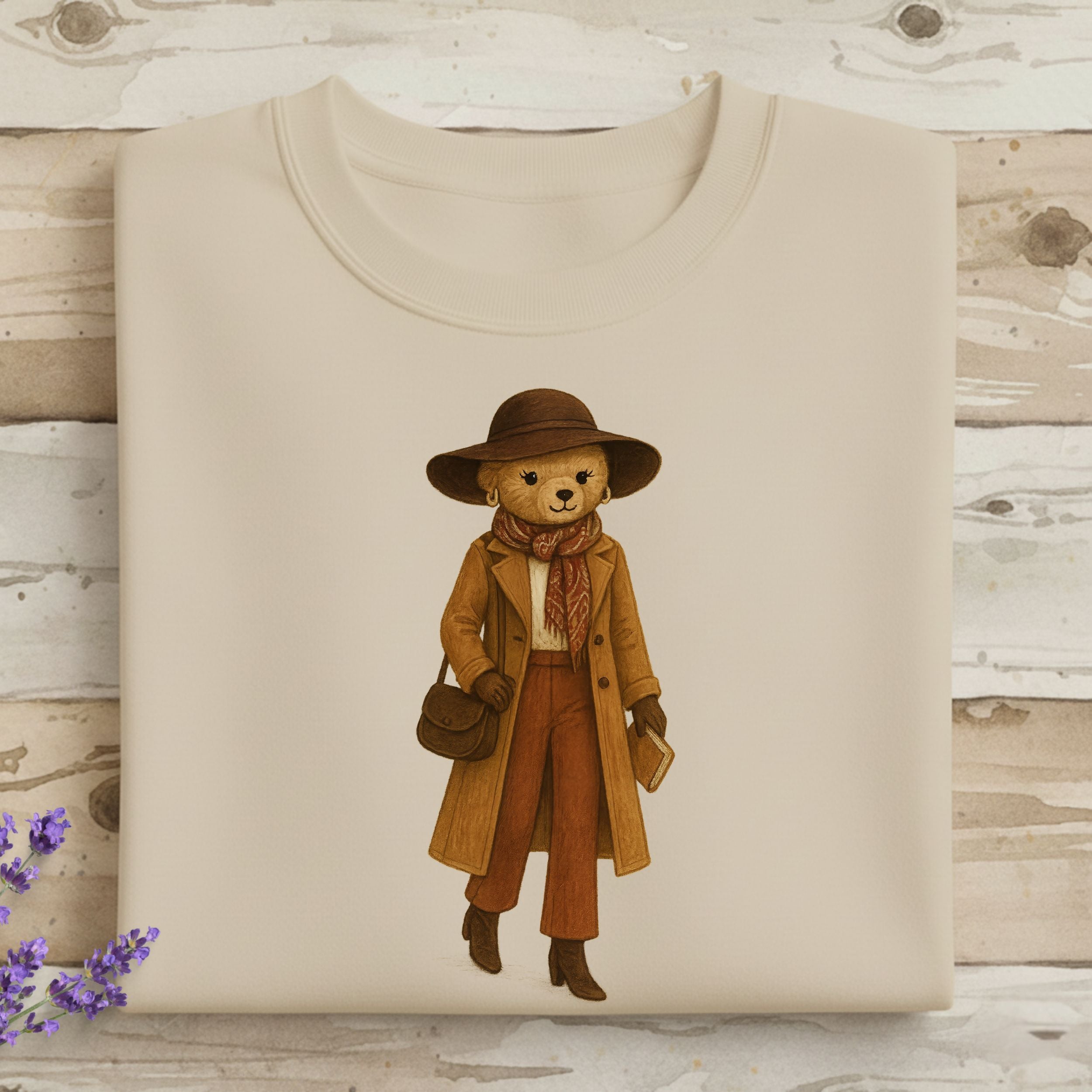 Fashionable Bear in Trench Coat Cozy Shirt