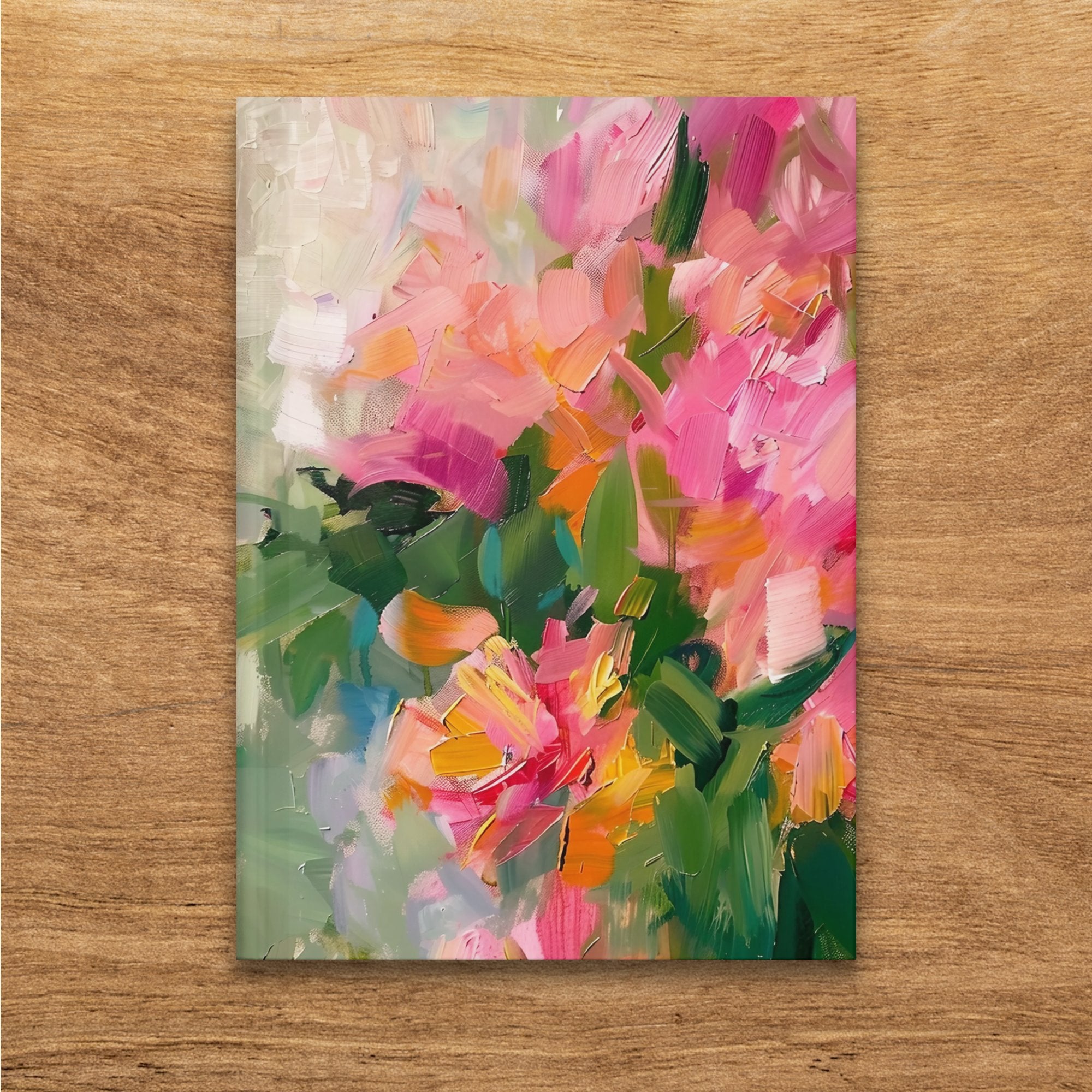 Abstract Floral Art Journal, Bright Colorful Brush Strokes Diary, Handmade Artistic Notebook, Unique Sketchbook, Creative Writing Journal - Craig Michael Design