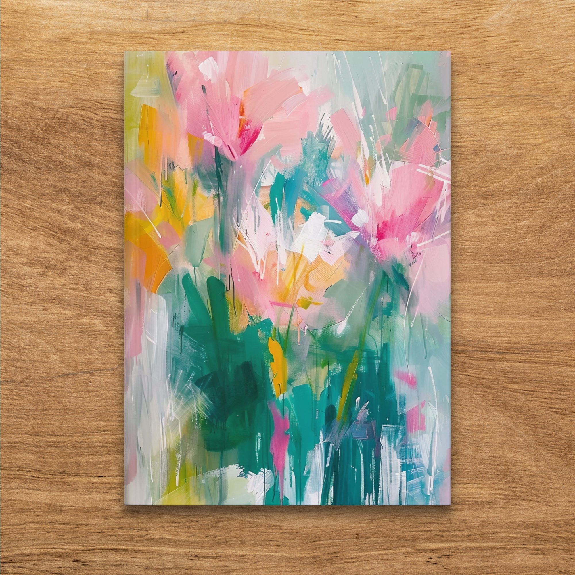 Abstract Floral Art Journal, Colorful Flower Design Notebook, Unique Sketchbook, Hand - Painted Cover, Artistic Diary, Blank Lined Pages - Craig Michael Design