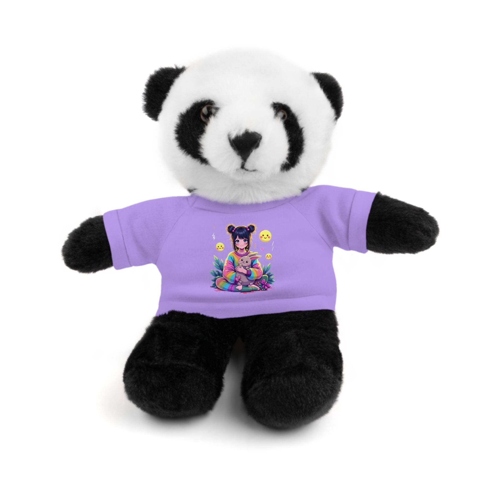 Adorable Stuffed Animal Plushie Toys wearing Kawaii Anime cute t-shirts, perfect for kids' room décor or as a collectable - Craig Michael Design