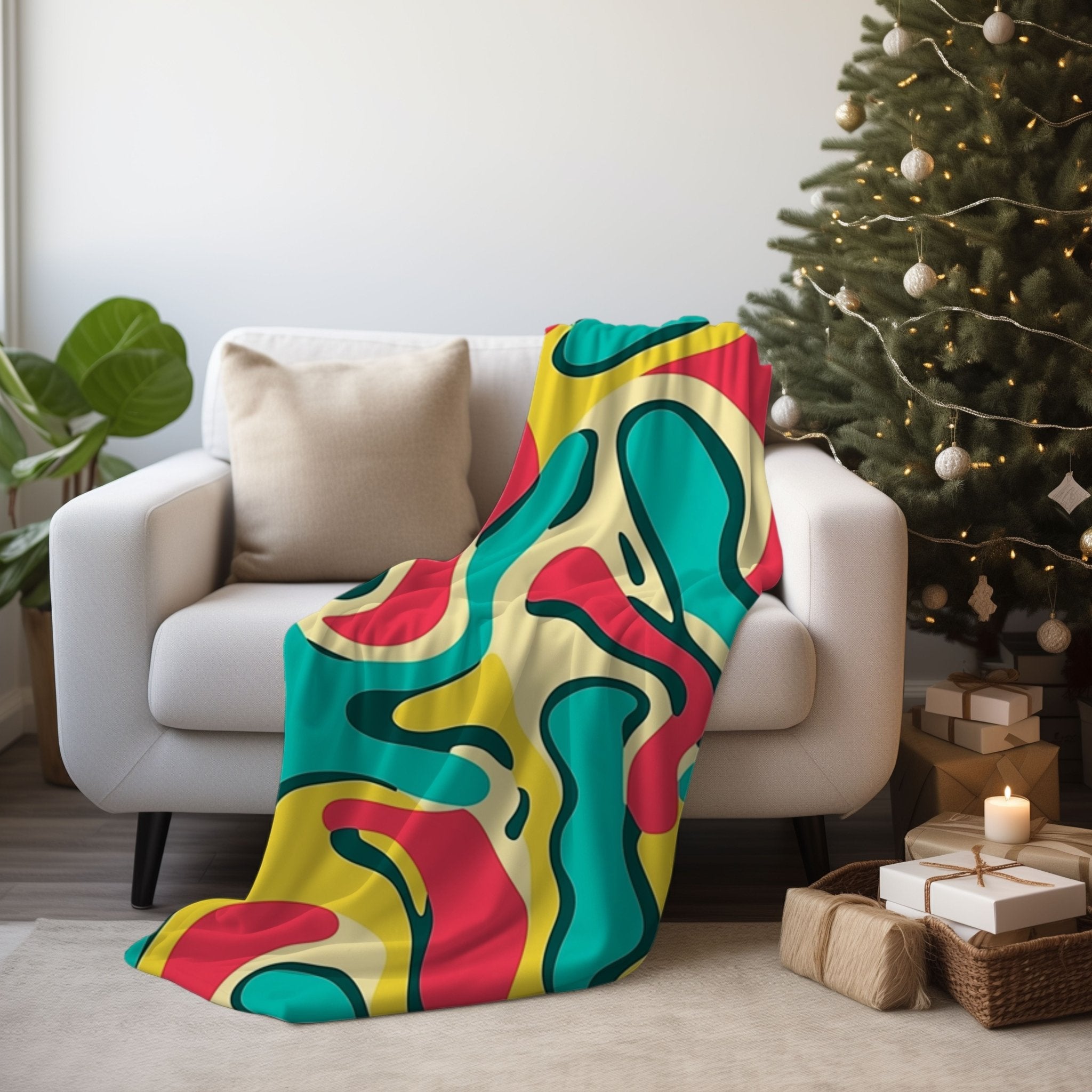 African Design Blanket, Colourful Abstract Print Throws, Vibrant Home Decor, Cozy African Design, Unique Gift Ideas, Living Room Accessory - Craig Michael Design