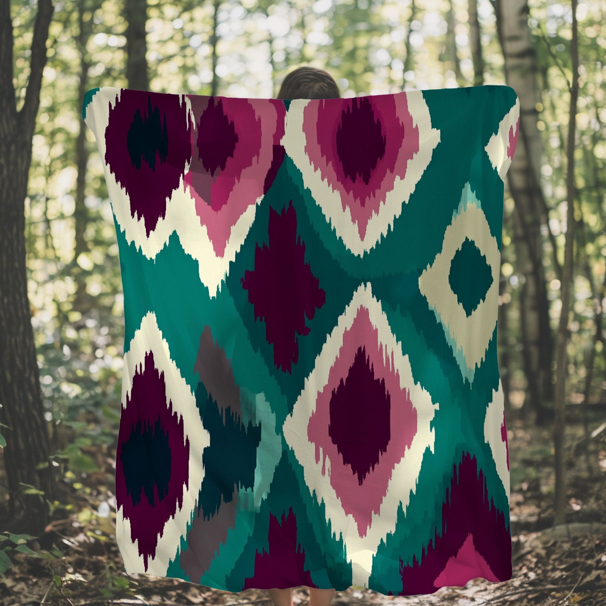 African Inspired Geometric Blanket, Bold Diamond Pattern Throw, Stylish Cozy Home Decor, Unique Bedroom Accent, Perfect Gift Idea - Craig Michael Design