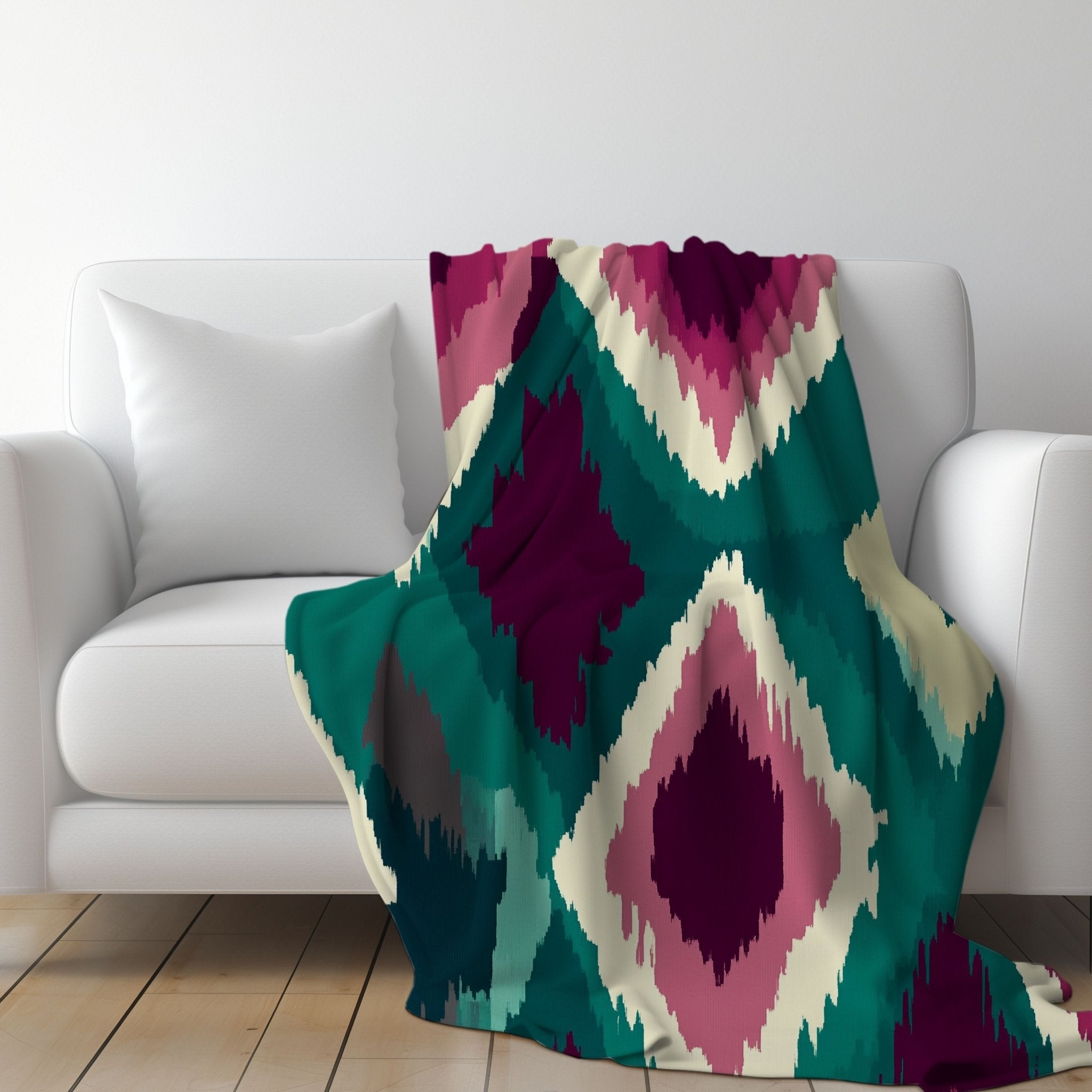 African Inspired Geometric Blanket, Bold Diamond Pattern Throw, Stylish Cozy Home Decor, Unique Bedroom Accent, Perfect Gift Idea - Craig Michael Design