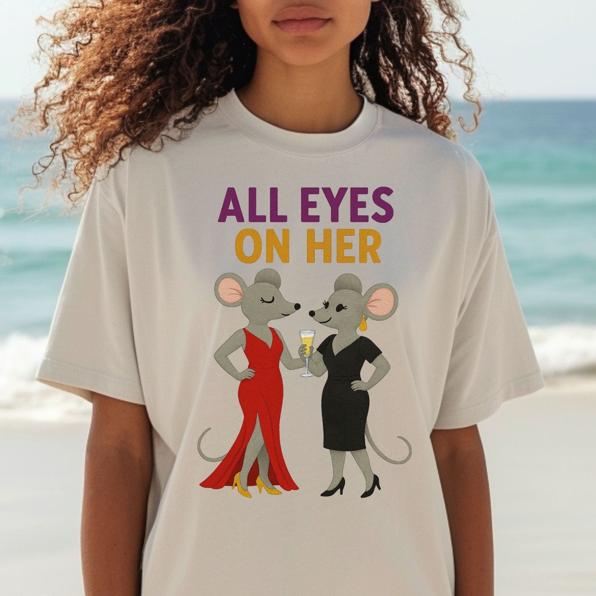 All Eyes On Her Elegant Mice Celebrating Together T-Shirt - Craig Michael Design