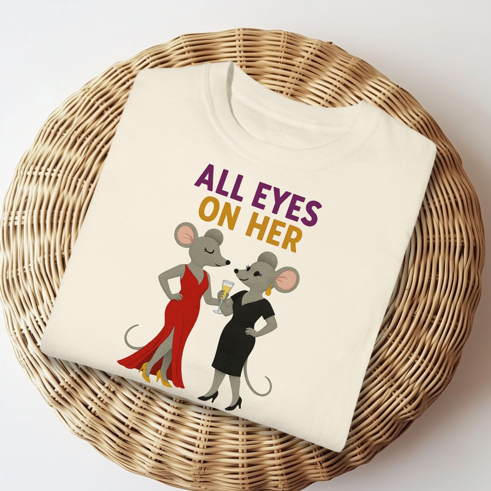 All Eyes On Her Elegant Mice Celebrating Together T-Shirt - Craig Michael Design