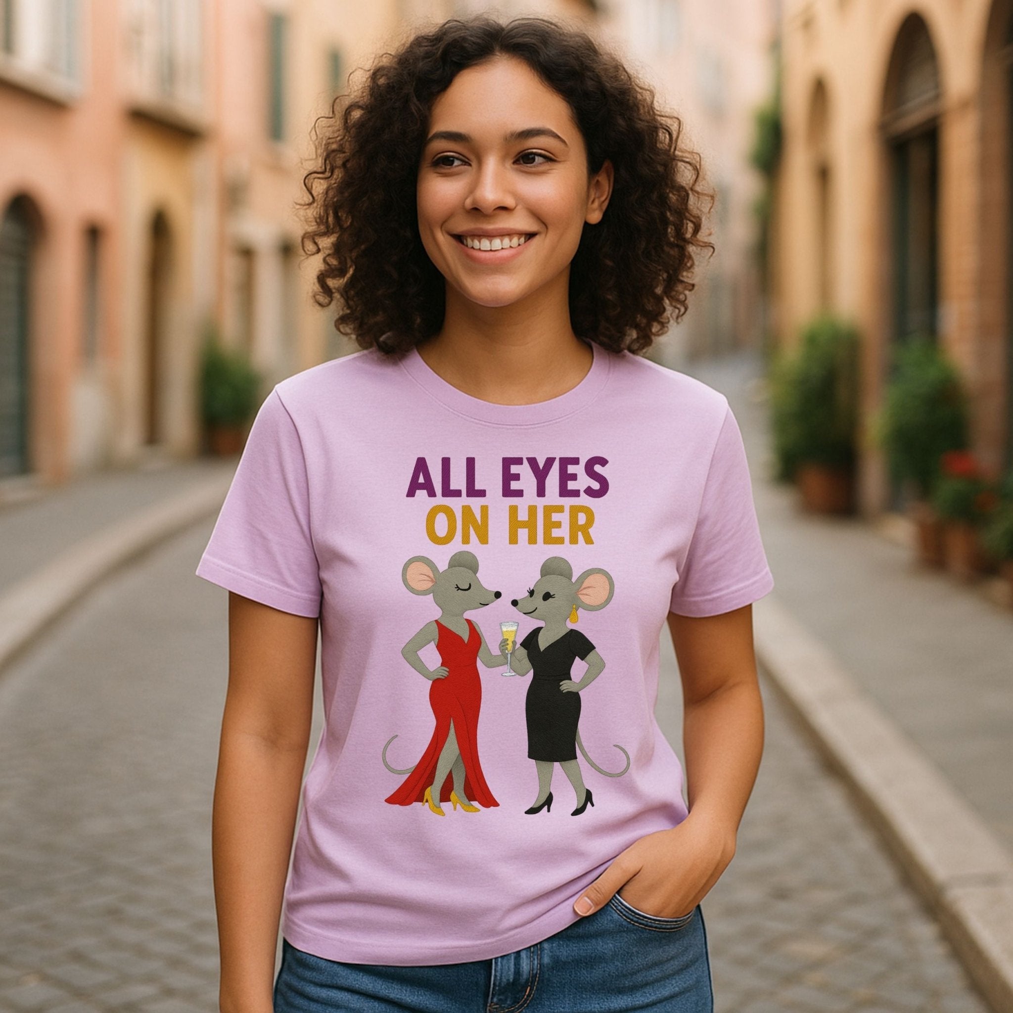 All Eyes On Her Elegant Mice Celebrating Together T-Shirt - Craig Michael Design