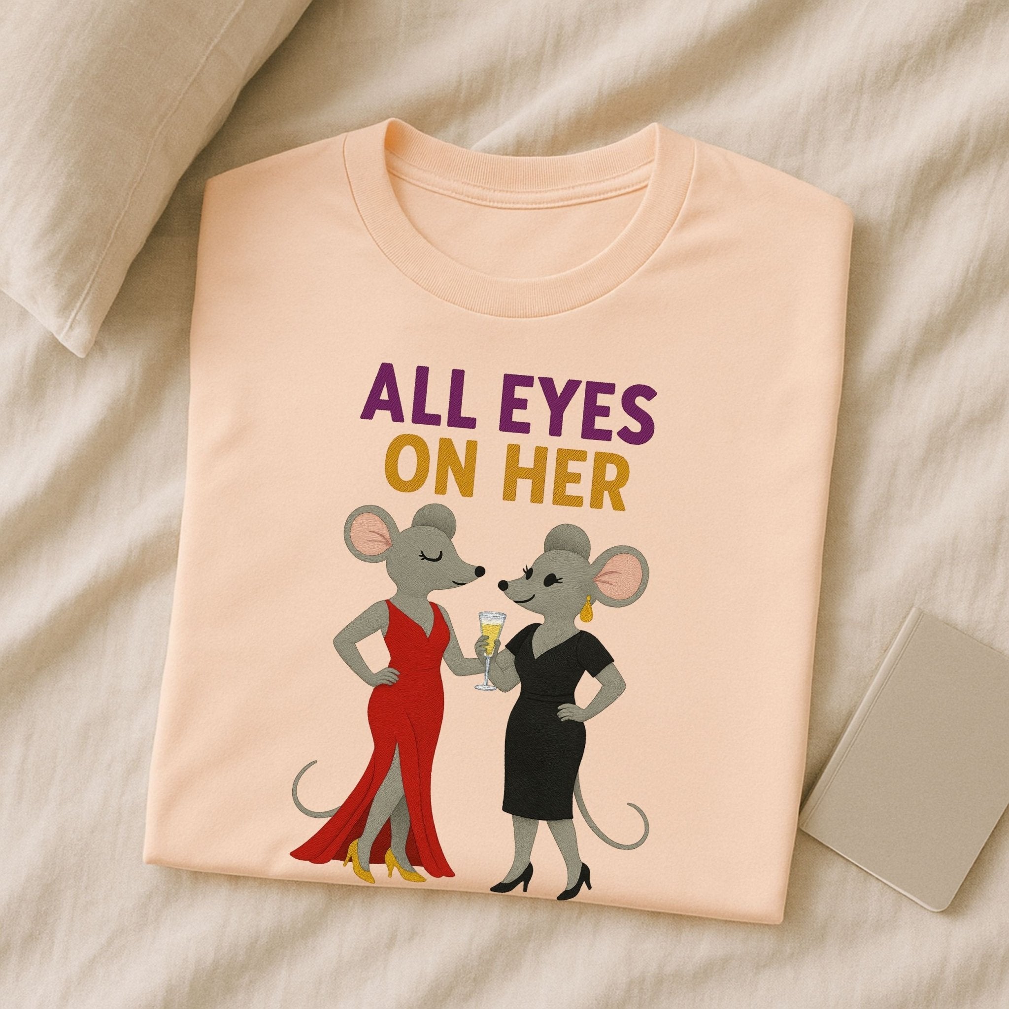 All Eyes On Her Elegant Mice Celebrating Together T-Shirt - Craig Michael Design