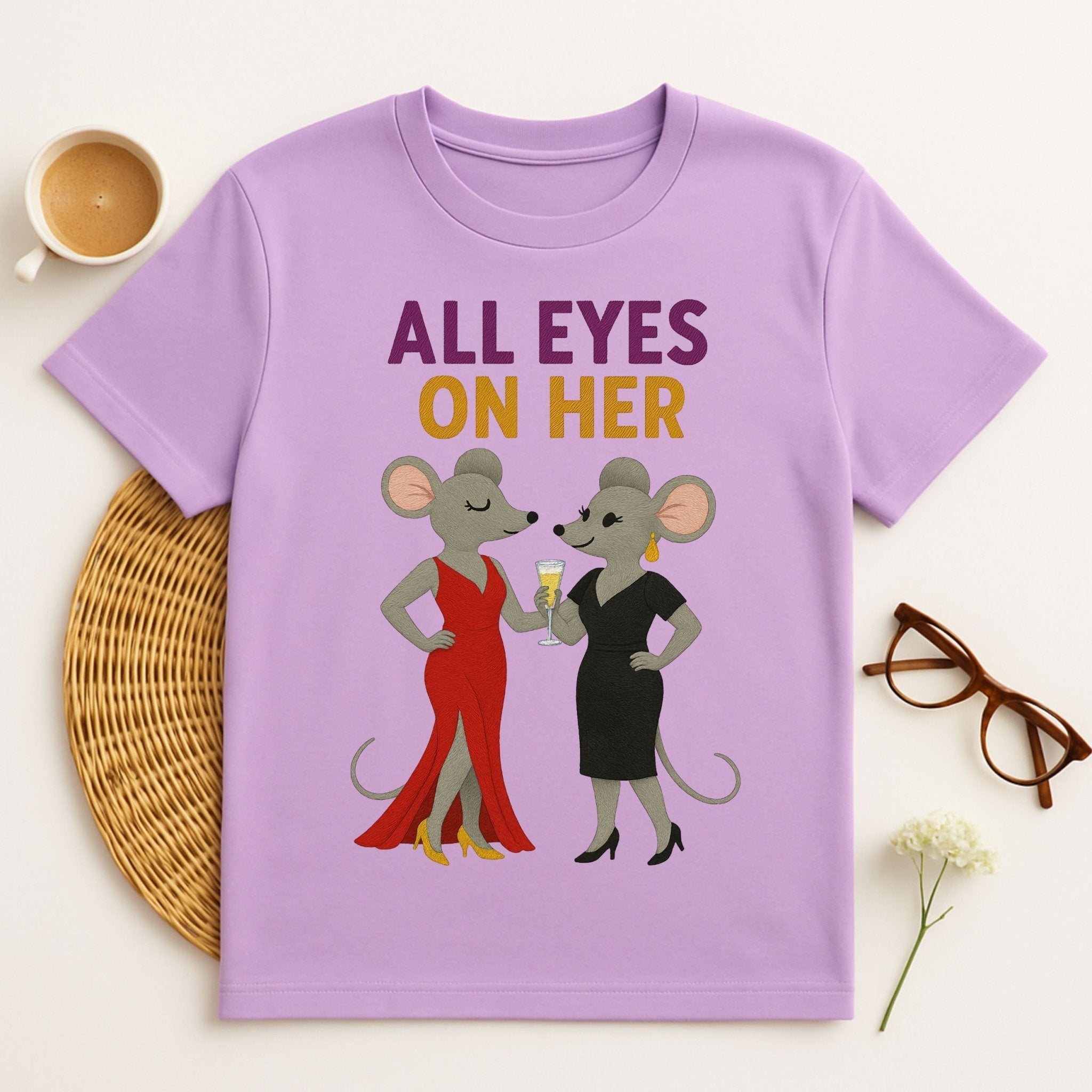 All Eyes On Her Elegant Mice Celebrating Together T-Shirt - Craig Michael Design
