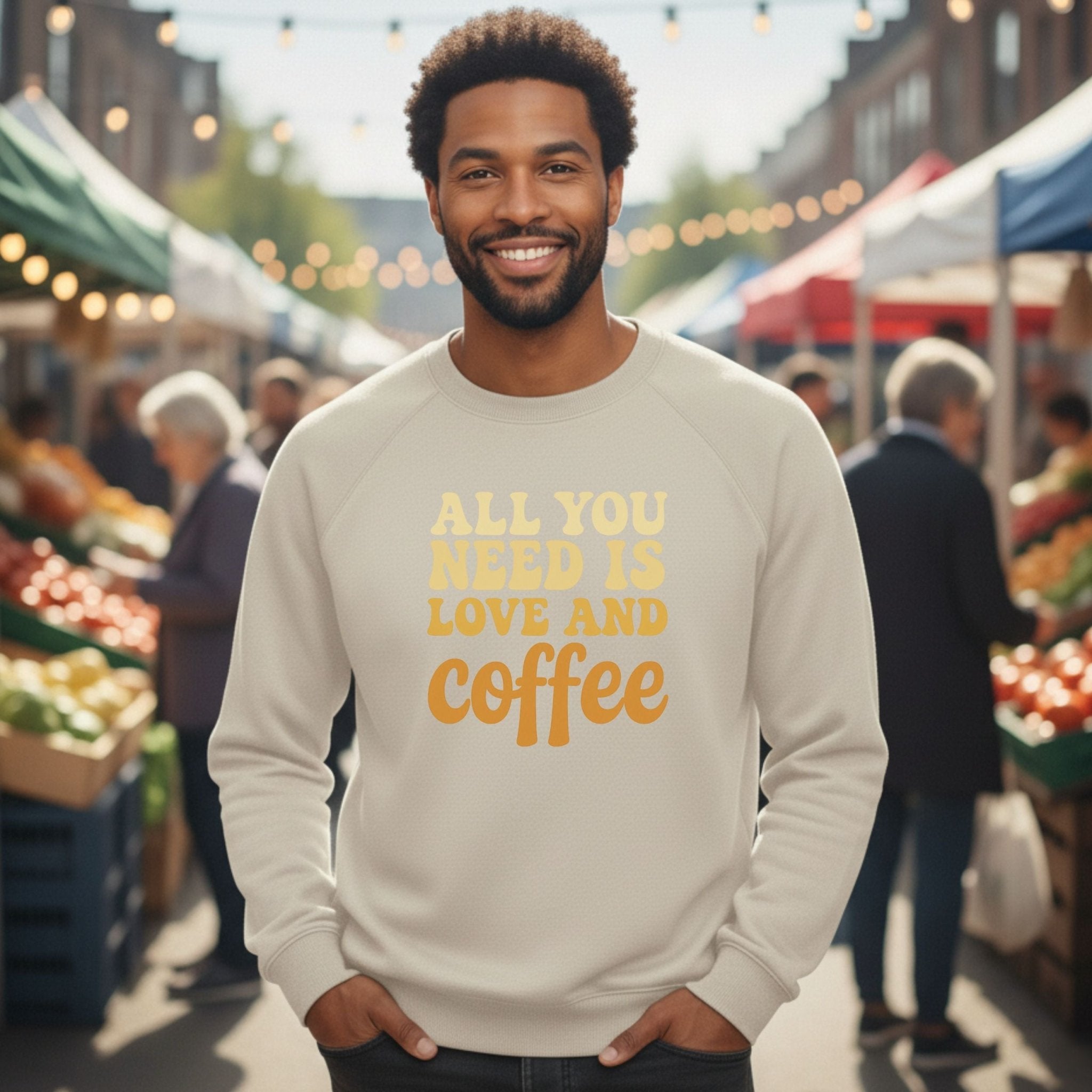 All You Need Is Love and Coffee – Cozy Retro Sweatshirt - Craig Michael Design