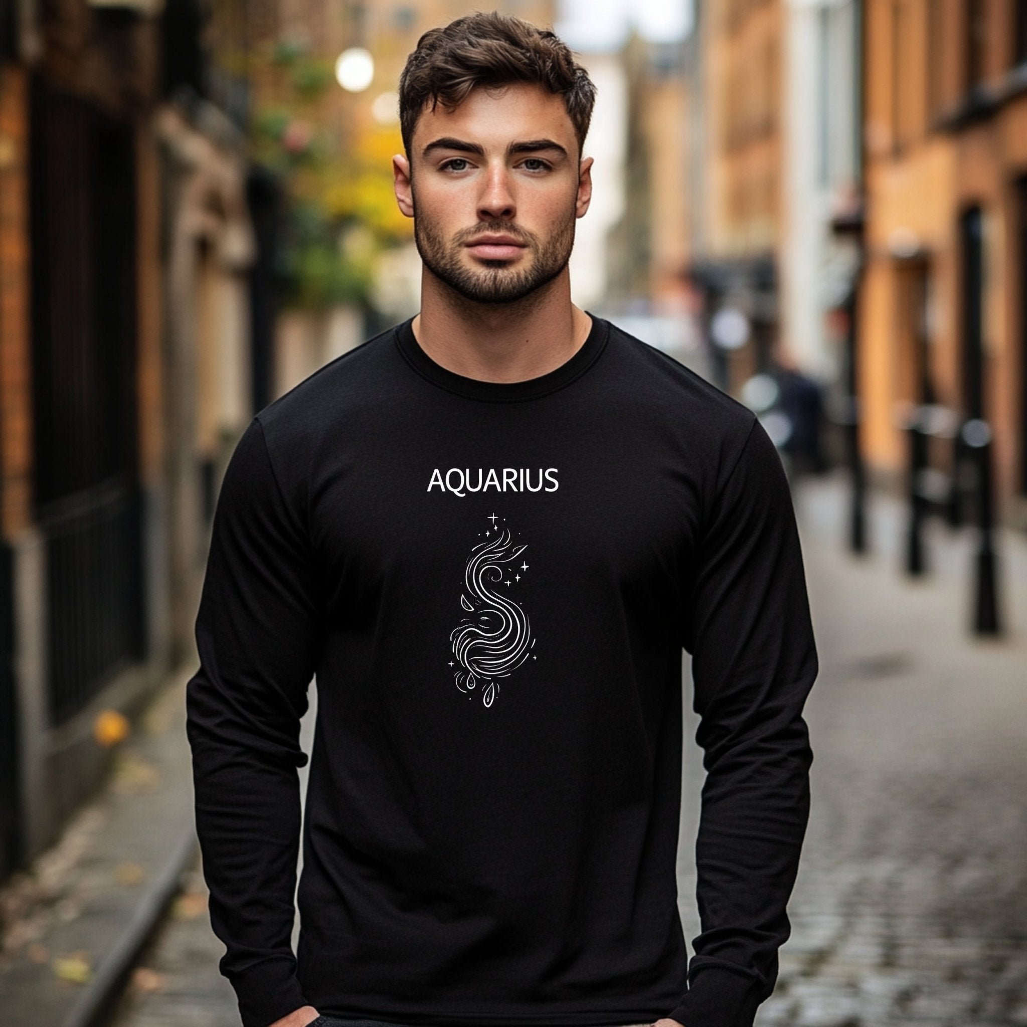 Aquarius Zodiac Sign T-Shirt, Star Sign Graphic Tee, Astrology Long Sleeve Shirt, Horoscope Constellation Top, Aquarius Gift - Craig Michael Design