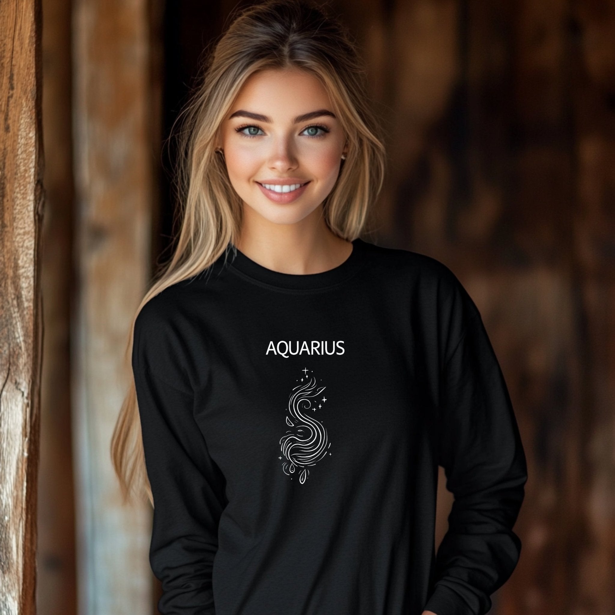 Aquarius Zodiac Sign T-Shirt, Star Sign Graphic Tee, Astrology Long Sleeve Shirt, Horoscope Constellation Top, Aquarius Gift - Craig Michael Design