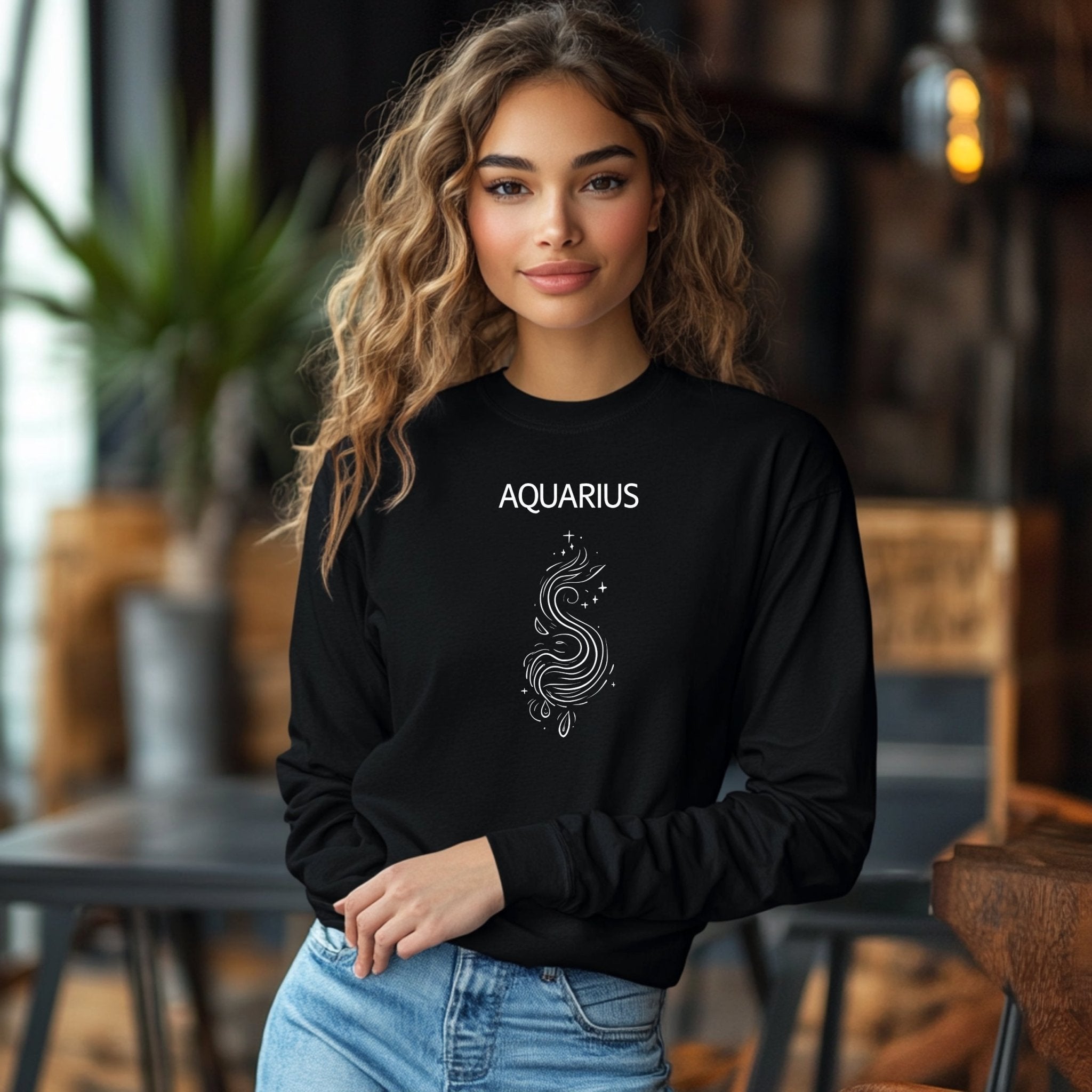 Aquarius Zodiac Sign T-Shirt, Star Sign Graphic Tee, Astrology Long Sleeve Shirt, Horoscope Constellation Top, Aquarius Gift - Craig Michael Design