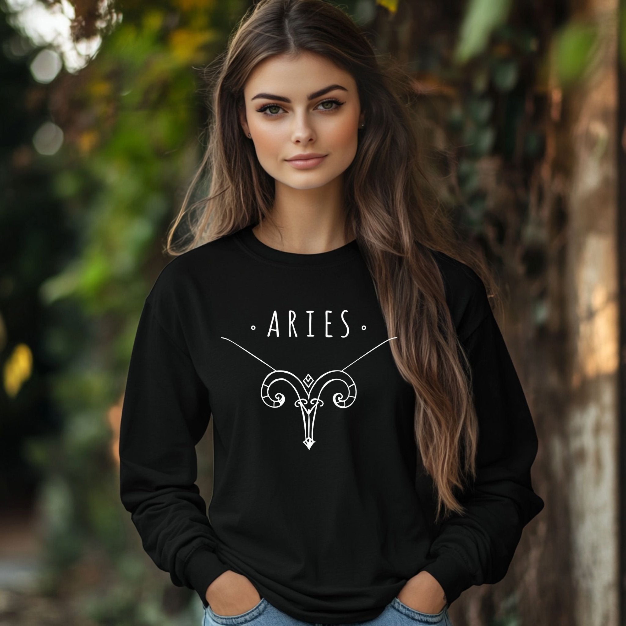 Aries Zodiac Sign Long Sleeve T Shirt, Astrological Symbol Shirt, Astrology Lover Gift, Unique Horoscope Apparel, Zodiac Sign Top - Craig Michael Design