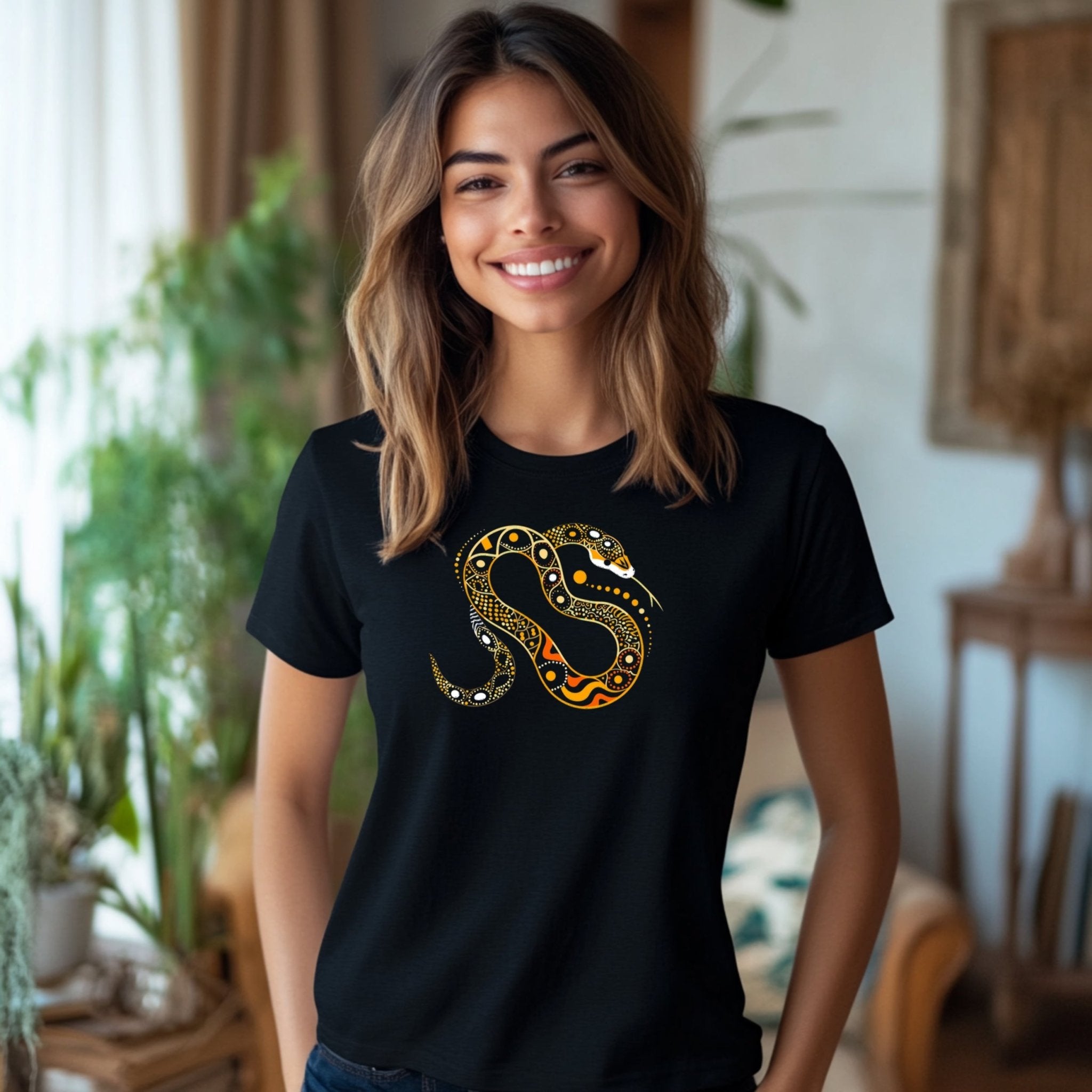 Artistic Snake Design T-Shirt, Unique Graphic Tee, Nature Inspired Apparel, Perfect for Animal Lovers, Stylish Casual Wear, Gift for Her/Him - Craig Michael Design