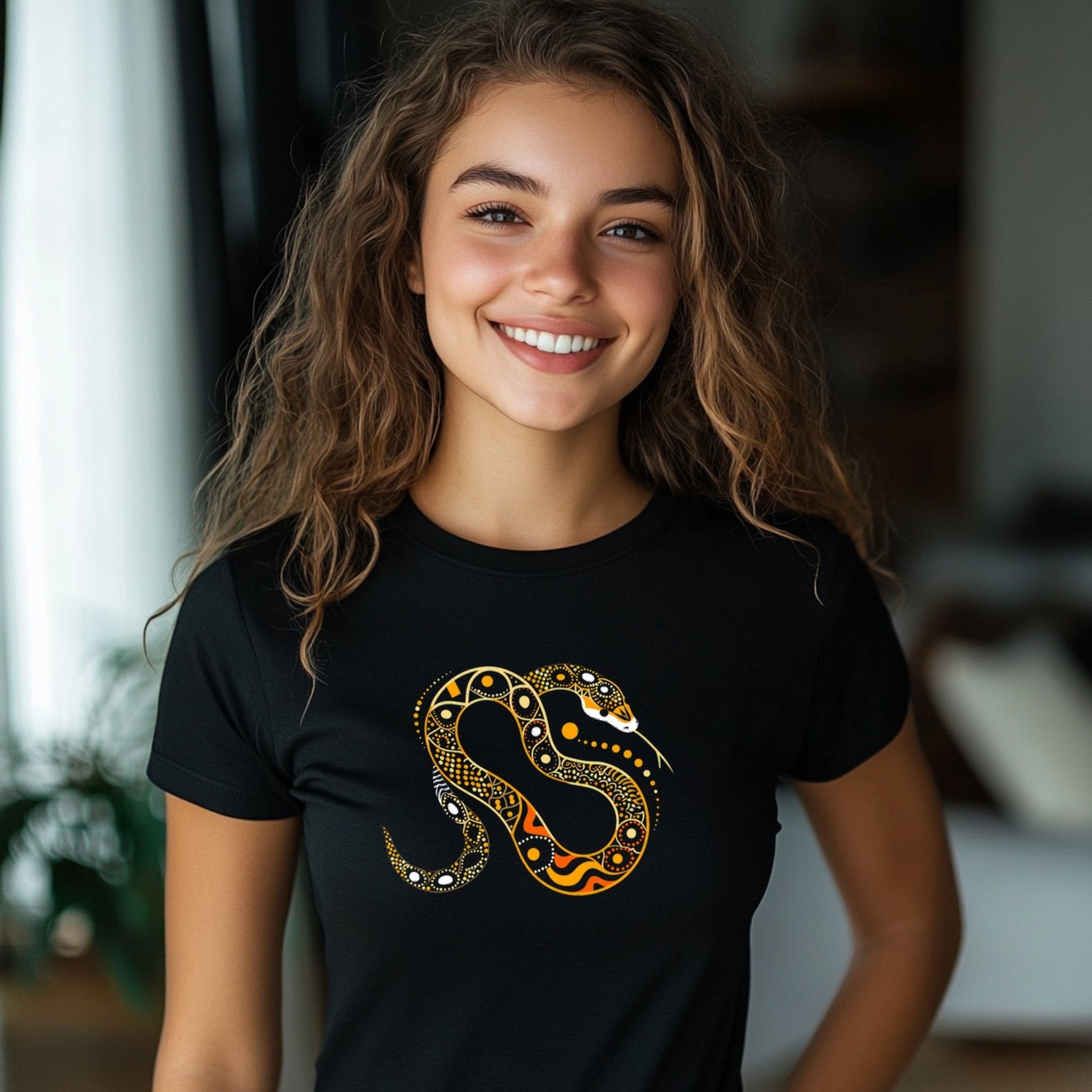 Artistic Snake Design T-Shirt, Unique Graphic Tee, Nature Inspired Apparel, Perfect for Animal Lovers, Stylish Casual Wear, Gift for Her/Him - Craig Michael Design