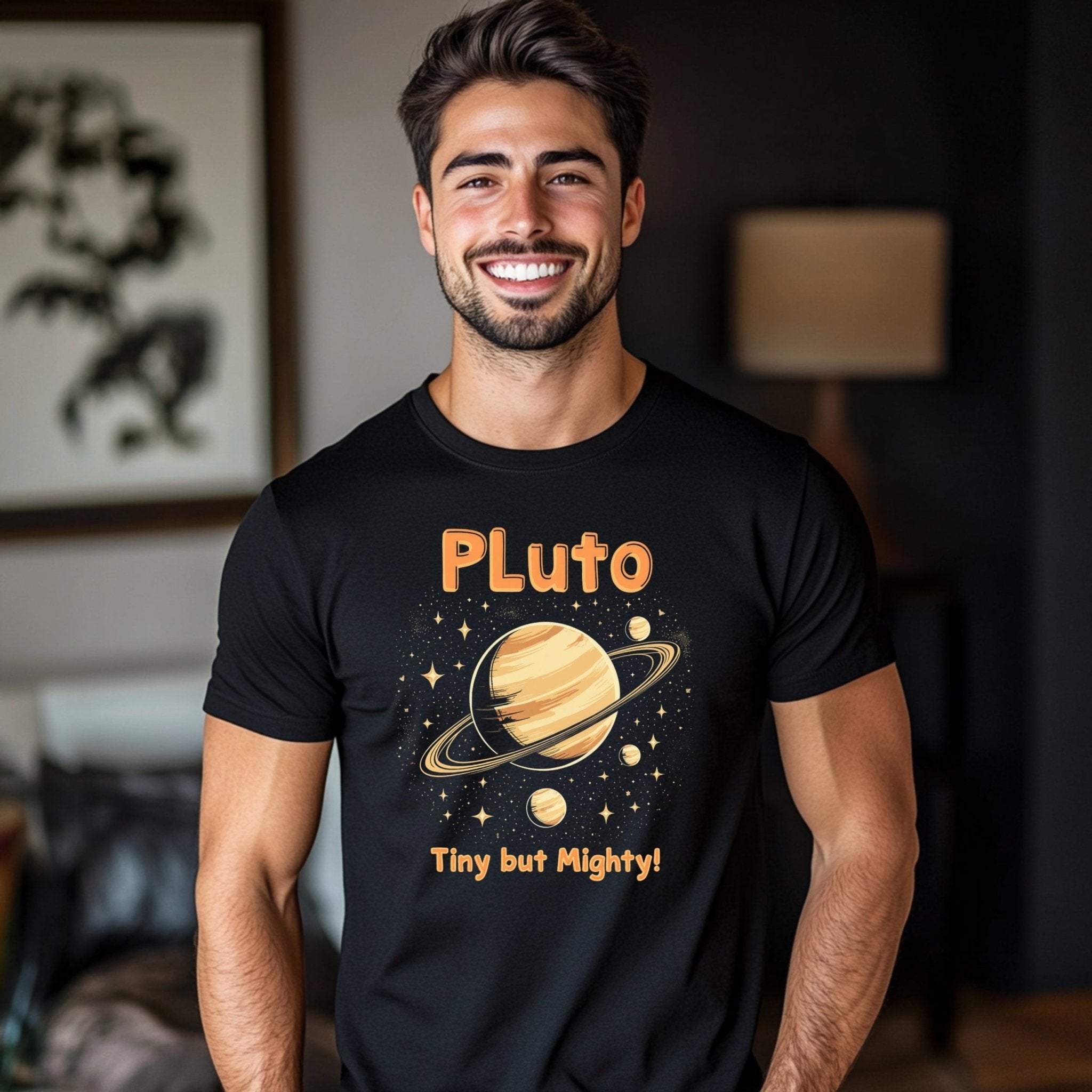 Astrology T-Shirt Pluto Tiny but Mighty Graphic Tee Cosmic Design Gift for Astrology Lovers Planet Design Shirt - Craig Michael Design