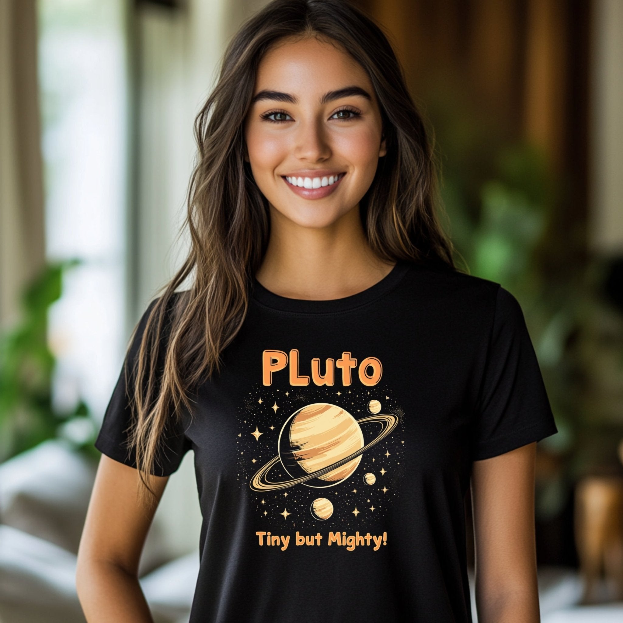 Astrology T-Shirt Pluto Tiny but Mighty Graphic Tee Cosmic Design Gift for Astrology Lovers Planet Design Shirt - Craig Michael Design