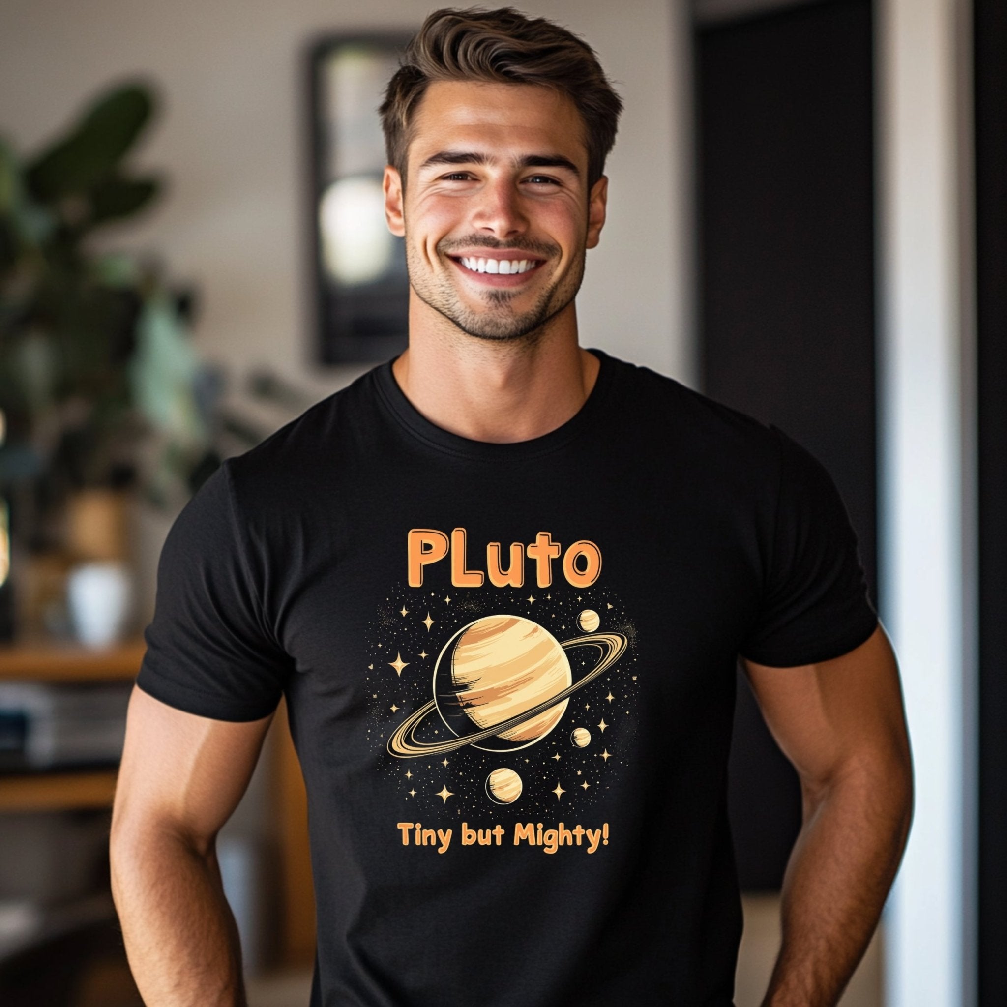 Astrology T-Shirt Pluto Tiny but Mighty Graphic Tee Cosmic Design Gift for Astrology Lovers Planet Design Shirt - Craig Michael Design