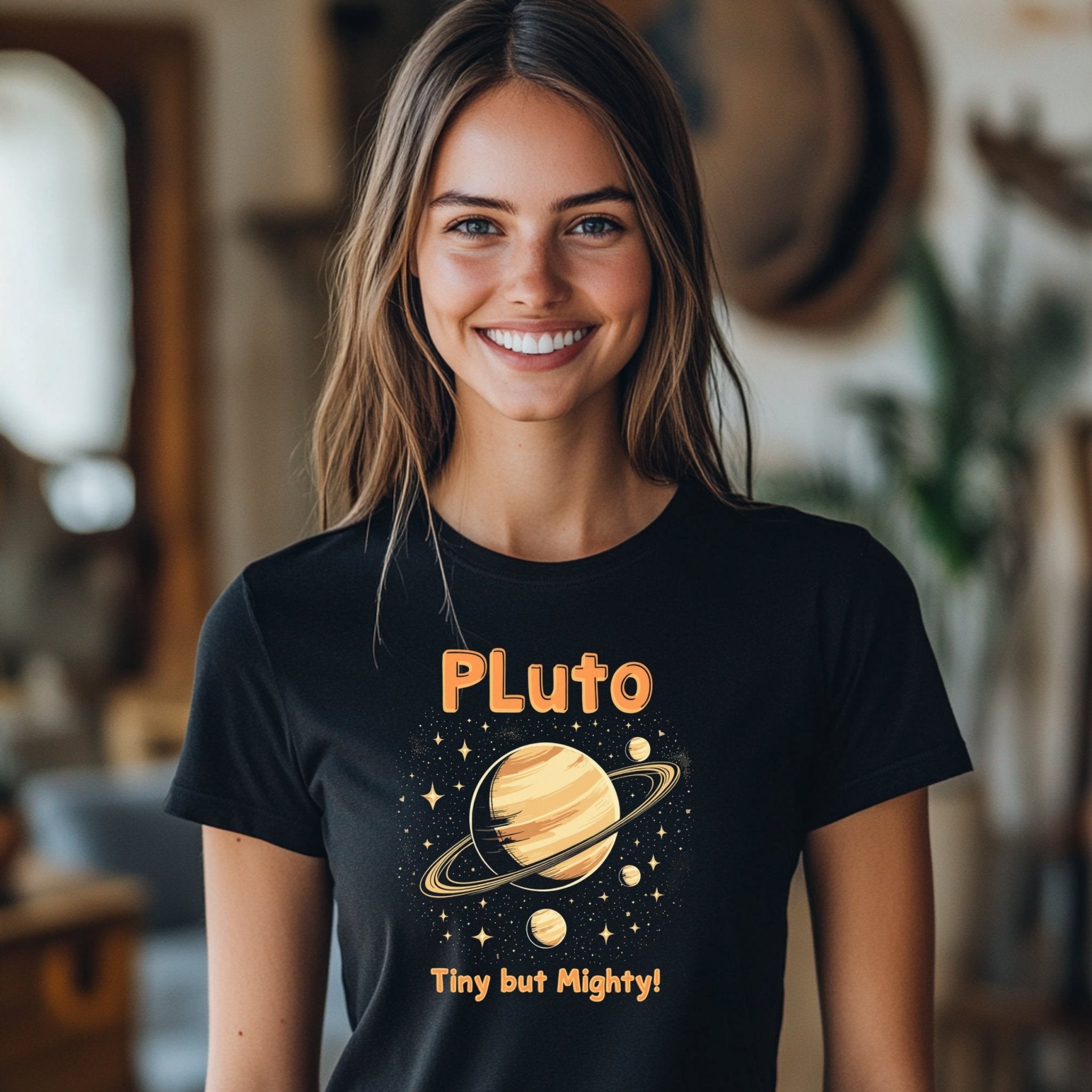 Astrology T-Shirt Pluto Tiny but Mighty Graphic Tee Cosmic Design Gift for Astrology Lovers Planet Design Shirt - Craig Michael Design