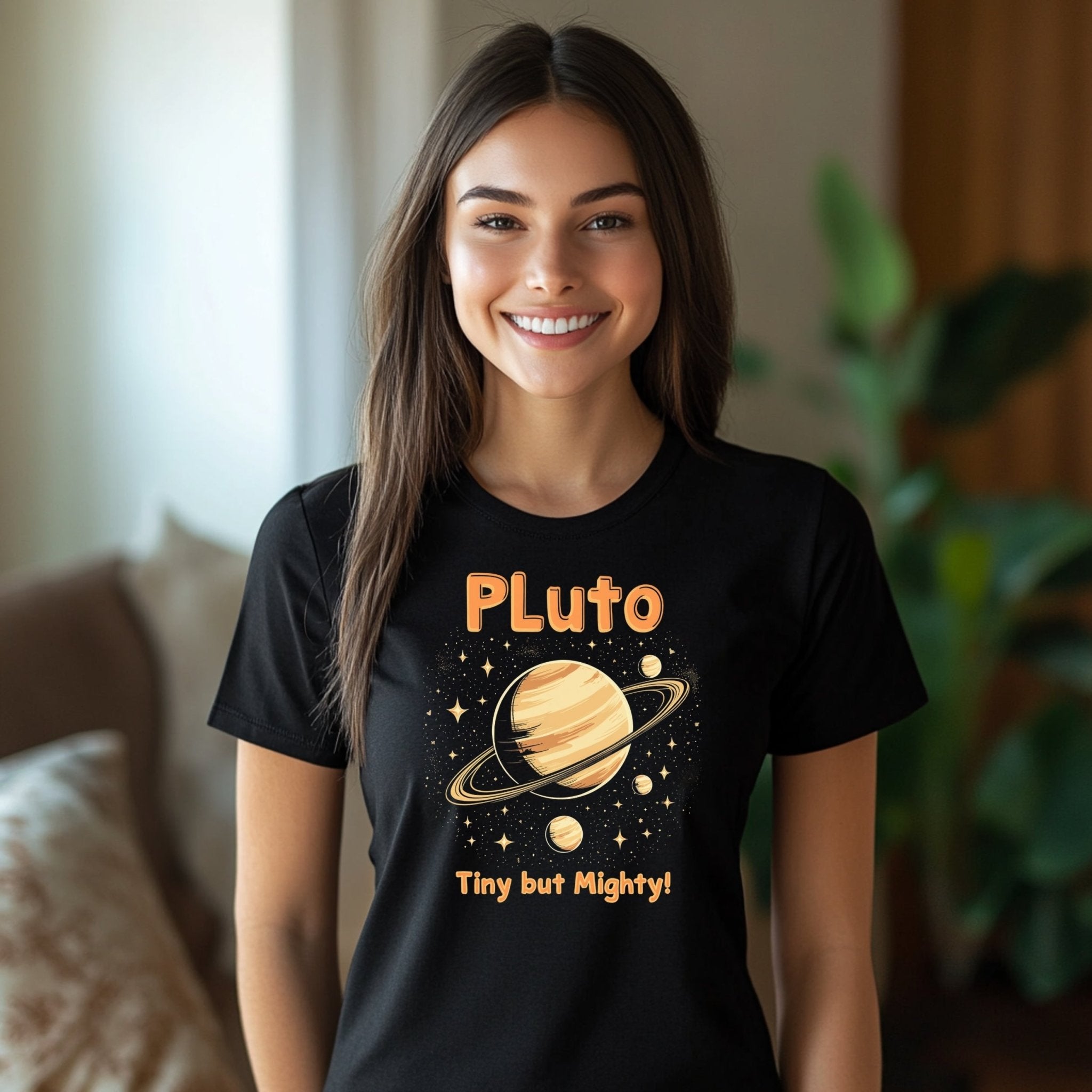 Astrology T-Shirt Pluto Tiny but Mighty Graphic Tee Cosmic Design Gift for Astrology Lovers Planet Design Shirt - Craig Michael Design