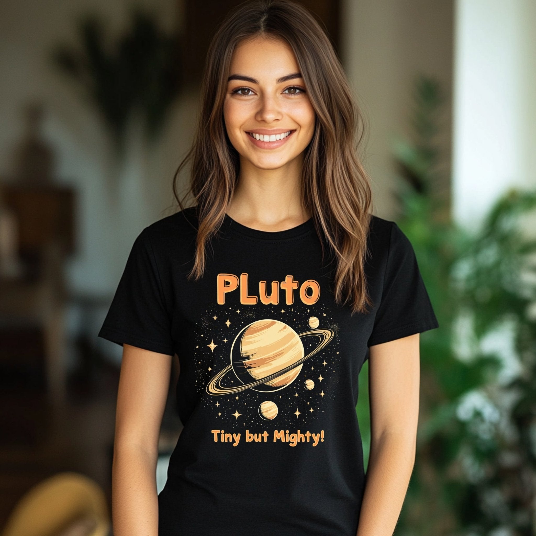 Astrology T-Shirt Pluto Tiny but Mighty Graphic Tee Cosmic Design Gift for Astrology Lovers Planet Design Shirt - Craig Michael Design