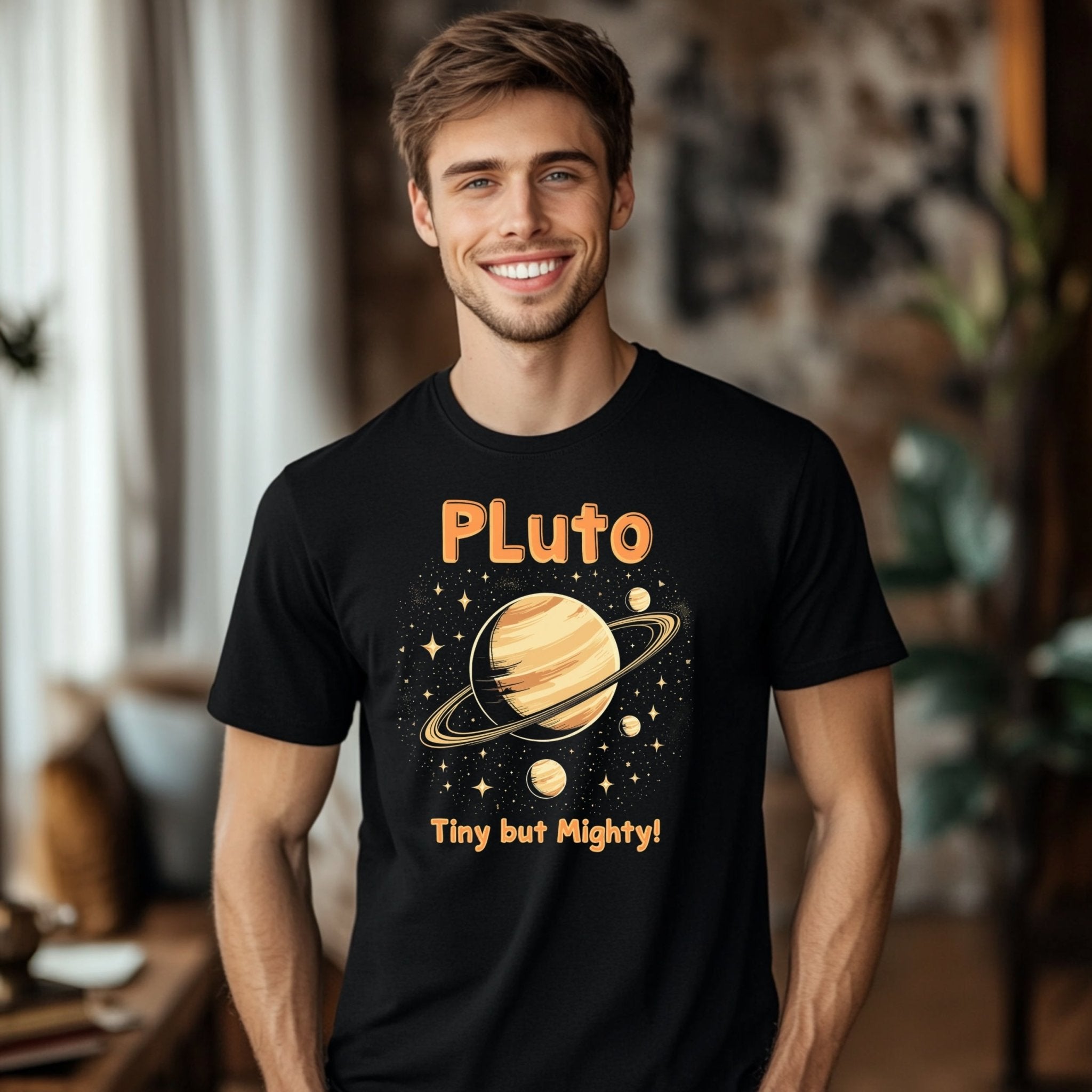 Astrology T-Shirt Pluto Tiny but Mighty Graphic Tee Cosmic Design Gift for Astrology Lovers Planet Design Shirt - Craig Michael Design