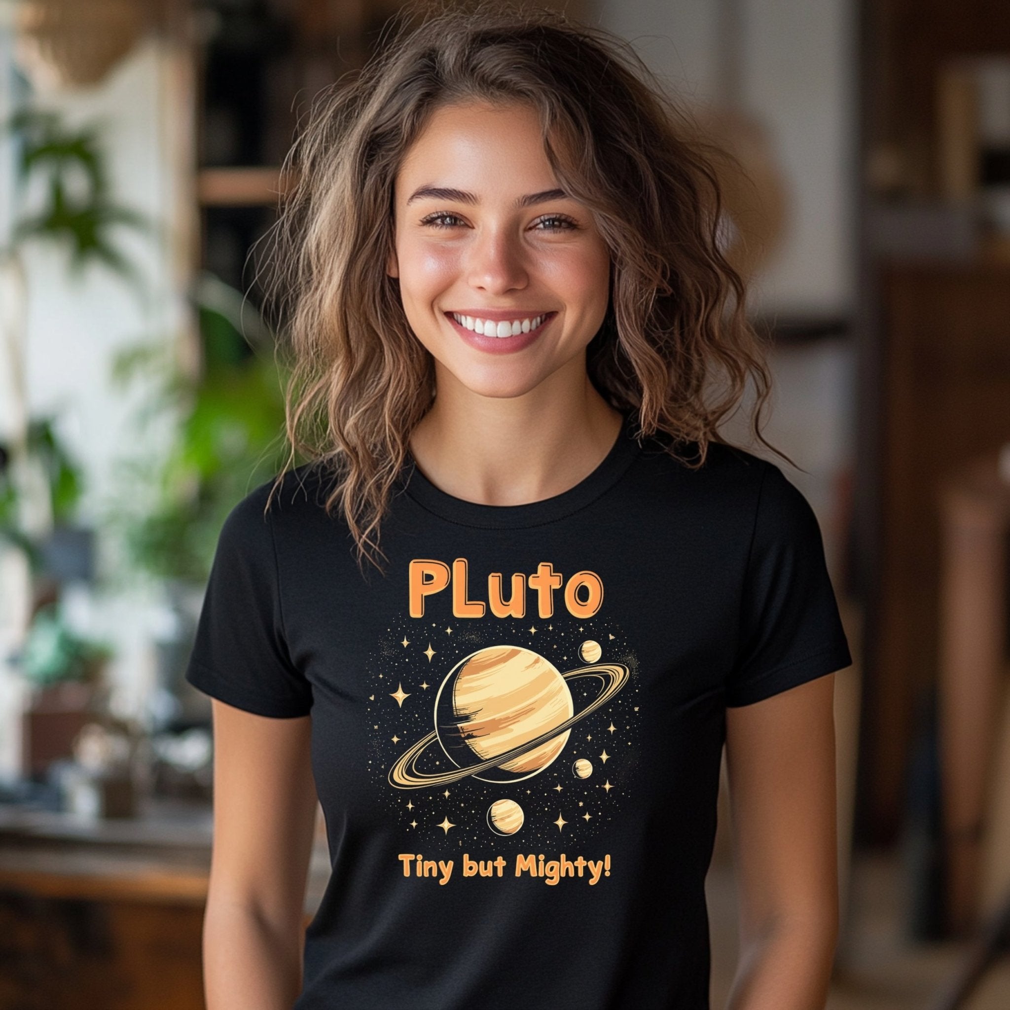 Astrology T-Shirt Pluto Tiny but Mighty Graphic Tee Cosmic Design Gift for Astrology Lovers Planet Design Shirt - Craig Michael Design