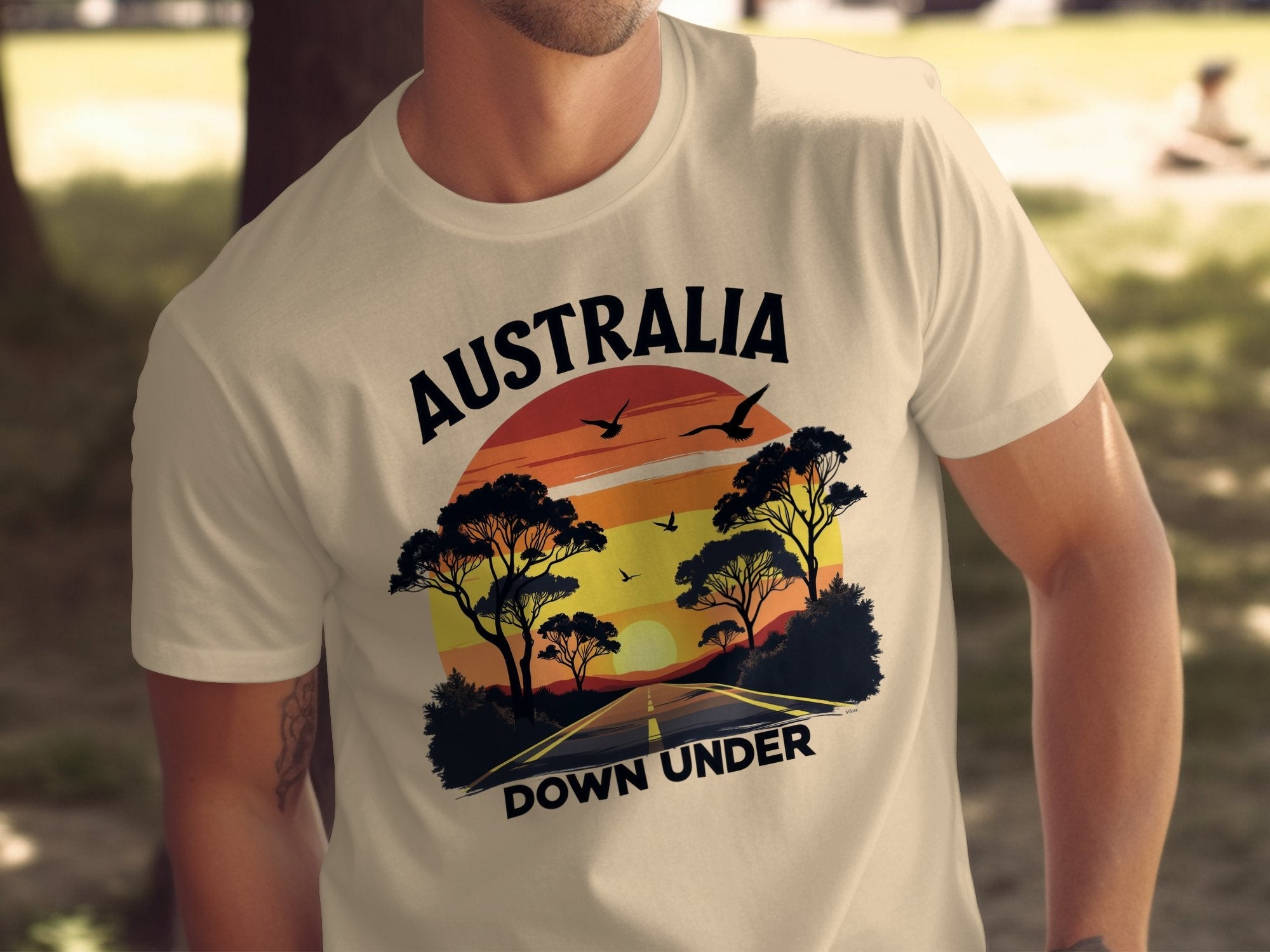 Australia Down Under Sunset T-Shirt, Australian Road Trip Tee, Outback Sunset Graphic Tee, Unisex Casual Travel Shirt - Craig Michael Design