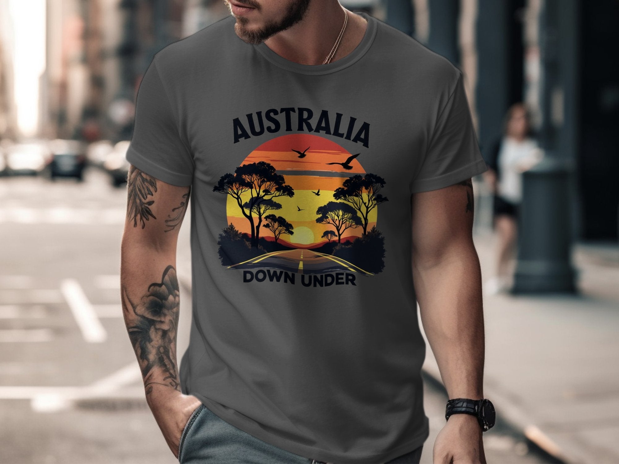 Australia Down Under Sunset T-Shirt, Australian Road Trip Tee, Outback Sunset Graphic Tee, Unisex Casual Travel Shirt - Craig Michael Design