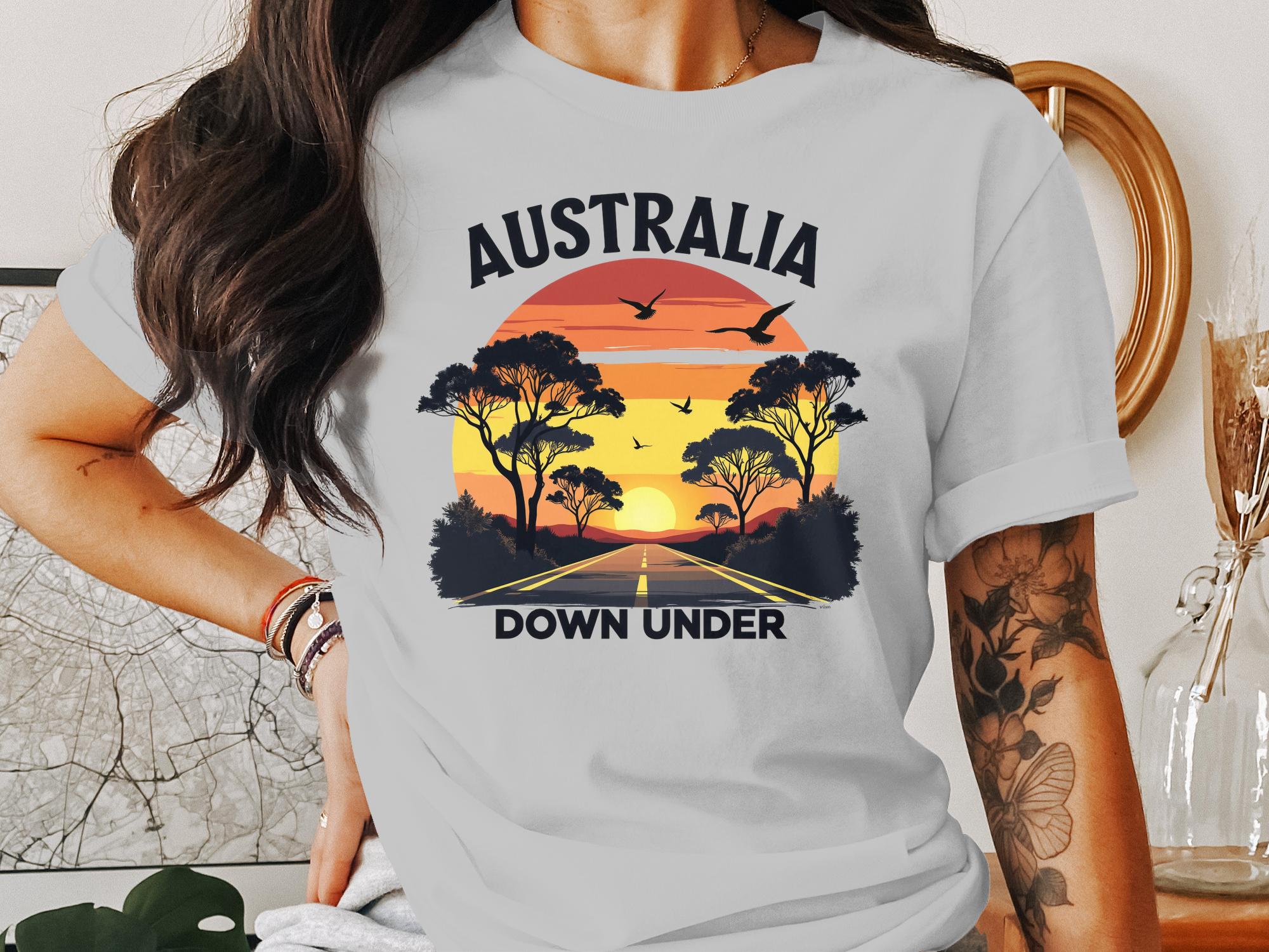 Australia Down Under Sunset T-Shirt, Australian Road Trip Tee, Outback Sunset Graphic Tee, Unisex Casual Travel Shirt - Craig Michael Design