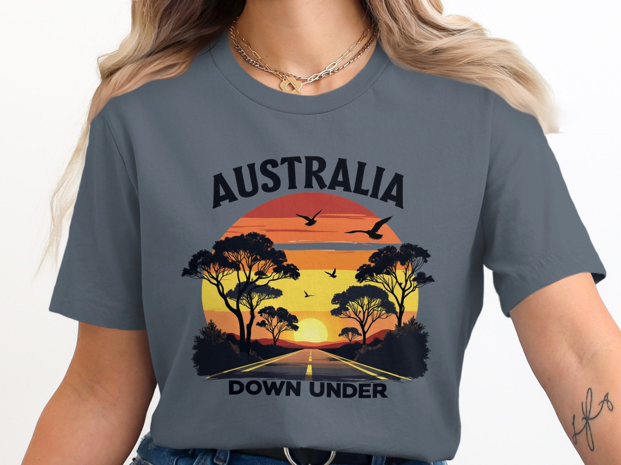 Australia Down Under Sunset T-Shirt, Australian Road Trip Tee, Outback Sunset Graphic Tee, Unisex Casual Travel Shirt - Craig Michael Design