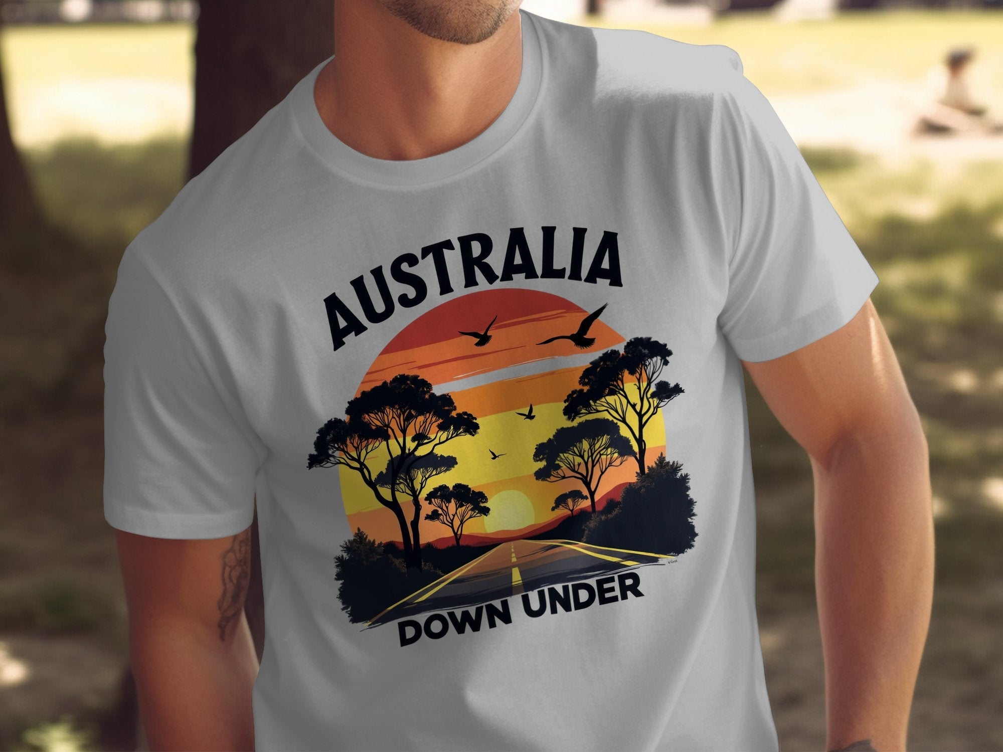 Australia Down Under Sunset T-Shirt, Australian Road Trip Tee, Outback Sunset Graphic Tee, Unisex Casual Travel Shirt - Craig Michael Design