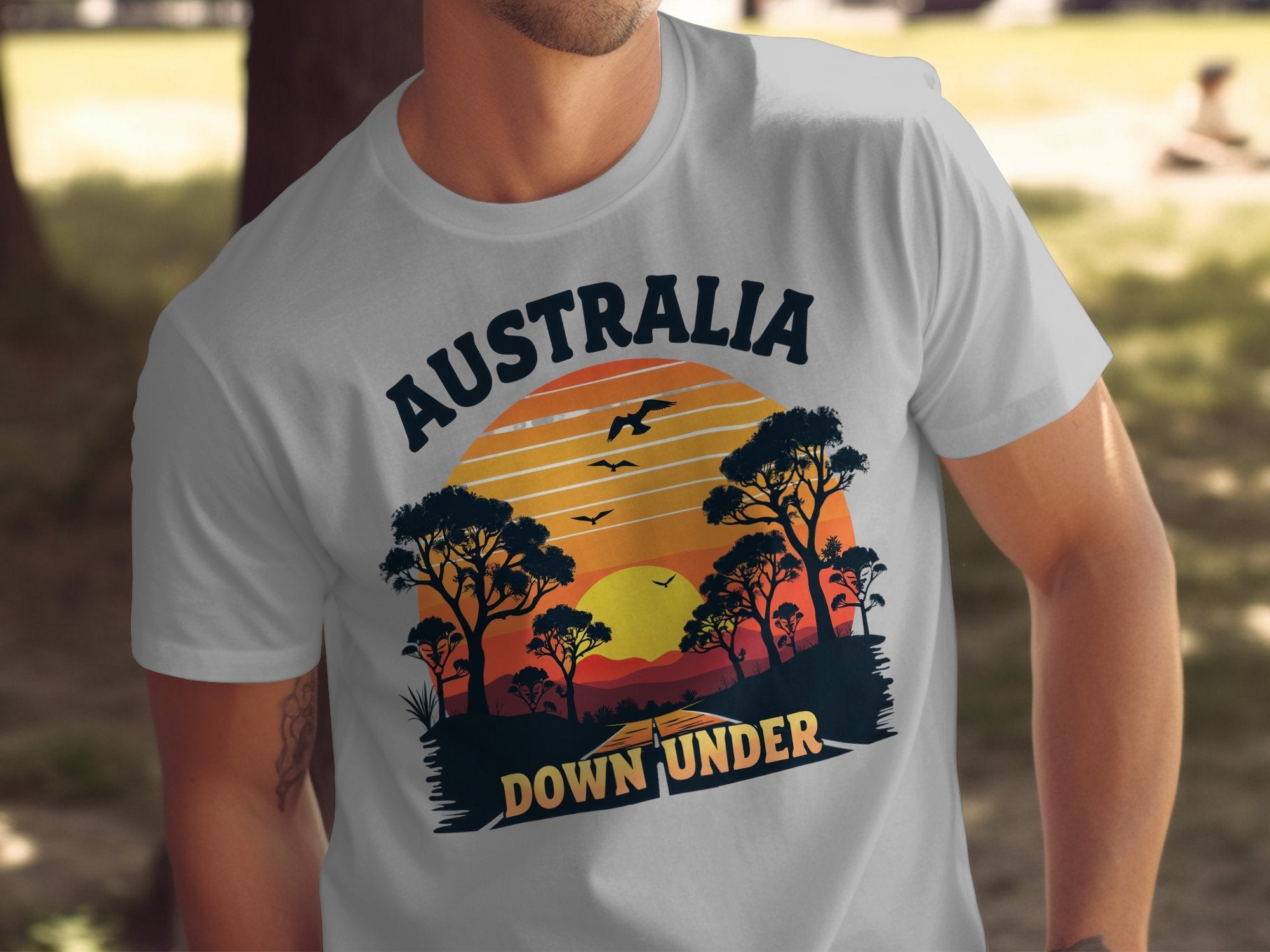 Australia Down Under Sunset T-Shirt, Australian Wildlife Graphic Tee, Nature Lover Shirt, Unique Australia Souvenir Gift - Craig Michael Design