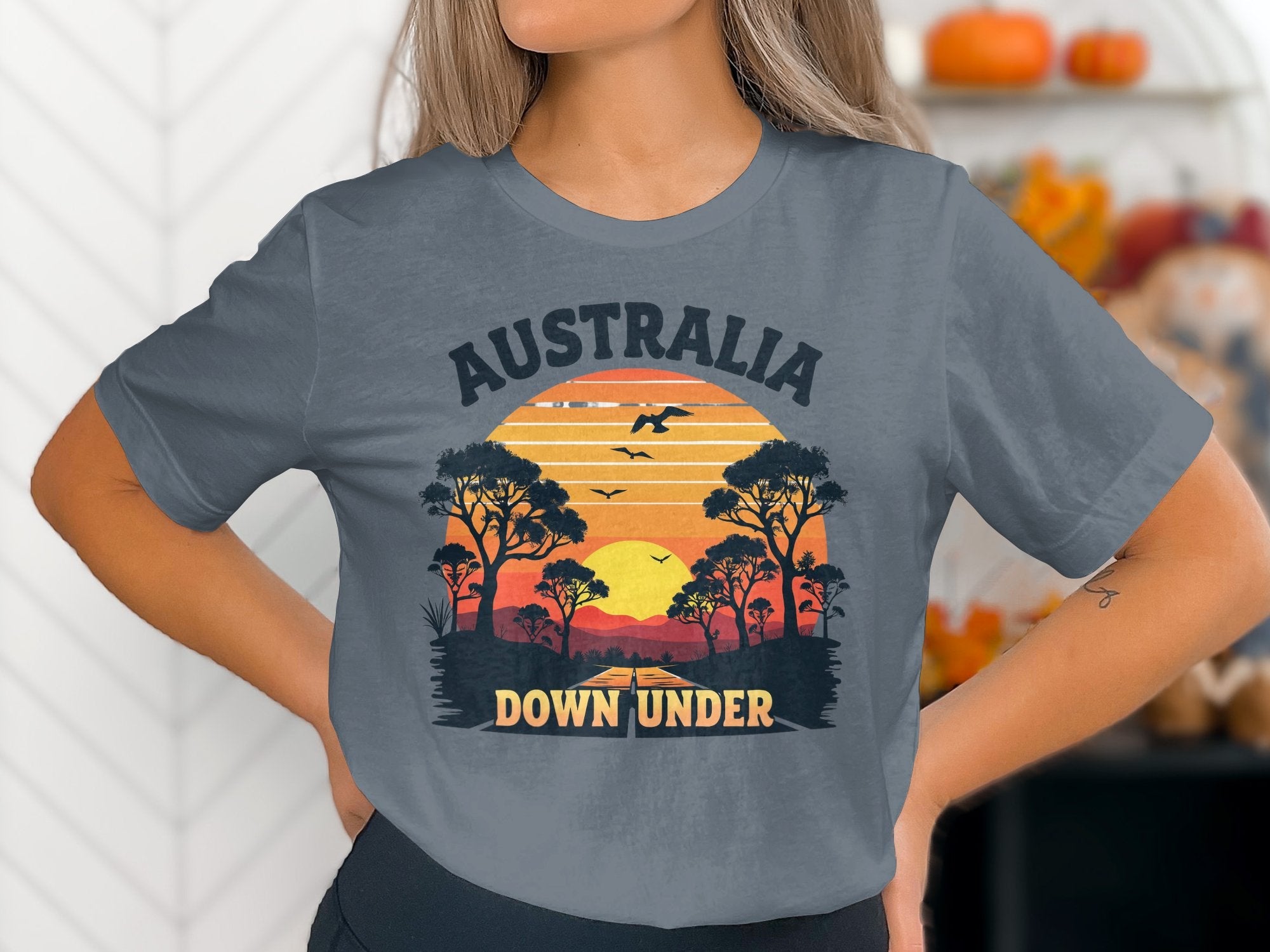 Australia Down Under Sunset T-Shirt, Australian Wildlife Graphic Tee, Nature Lover Shirt, Unique Australia Souvenir Gift - Craig Michael Design