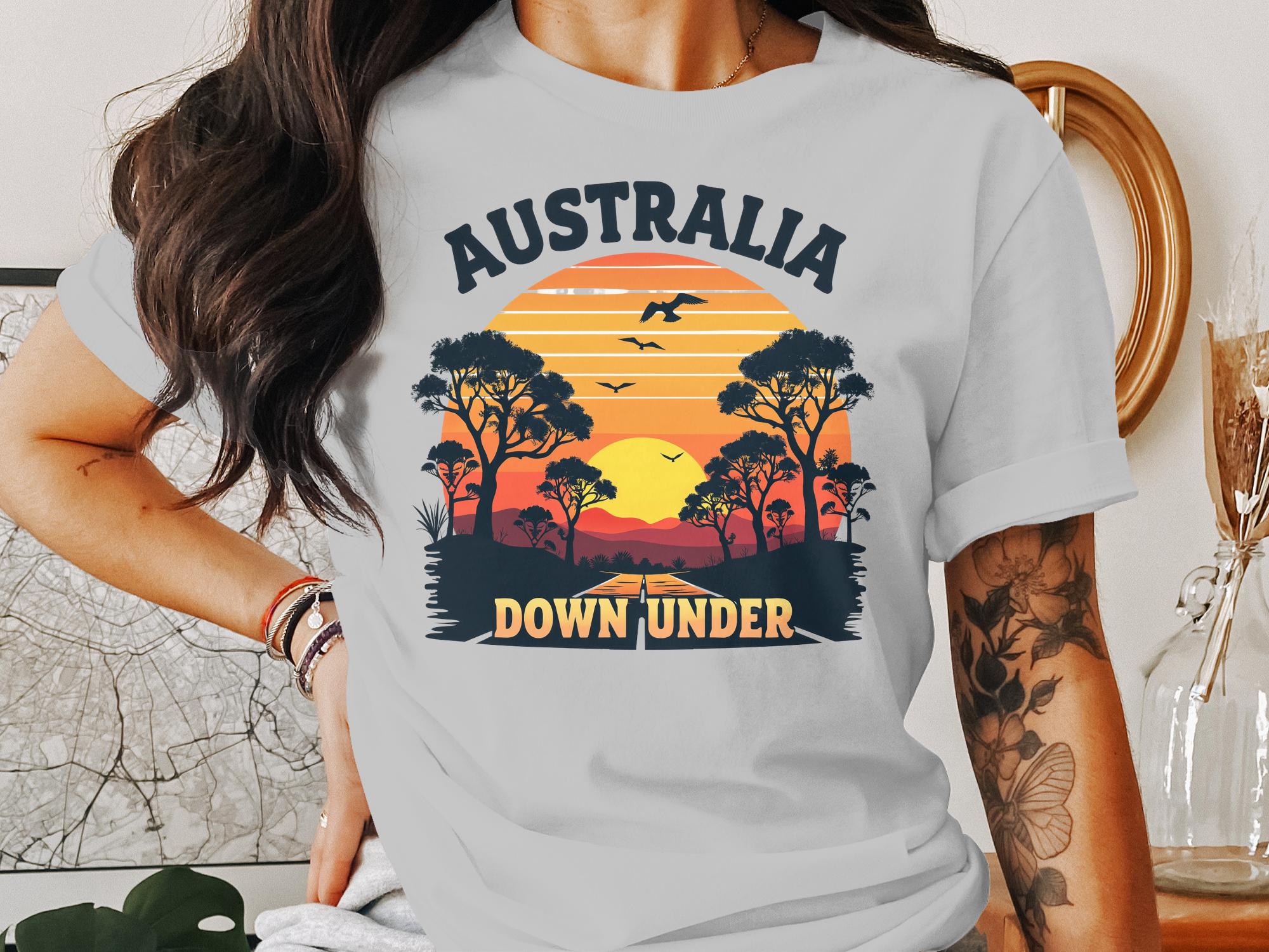 Australia Down Under Sunset T-Shirt, Australian Wildlife Graphic Tee, Nature Lover Shirt, Unique Australia Souvenir Gift - Craig Michael Design