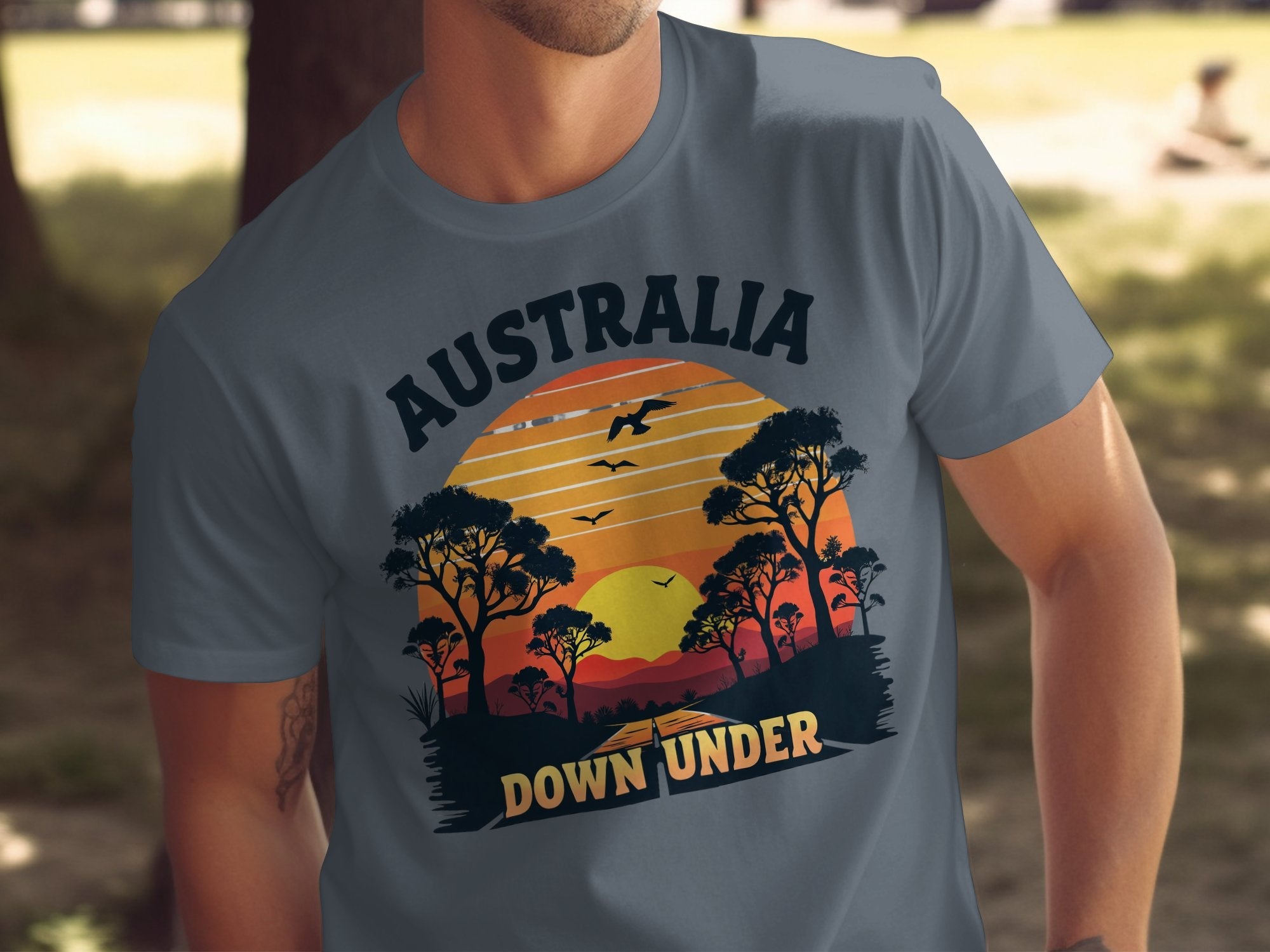 Australia Down Under Sunset T-Shirt, Australian Wildlife Graphic Tee, Nature Lover Shirt, Unique Australia Souvenir Gift - Craig Michael Design