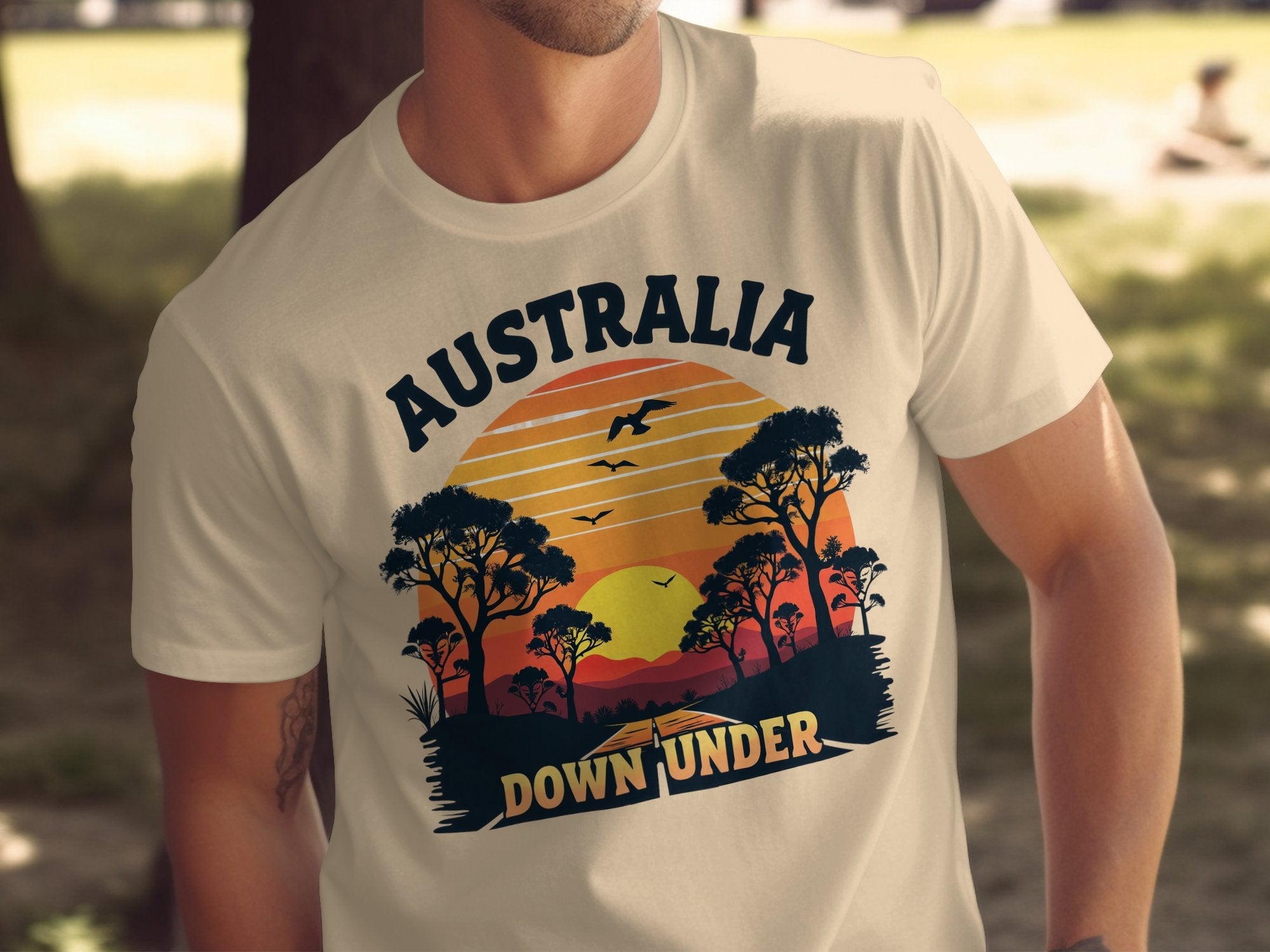 Australia Down Under Sunset T-Shirt, Australian Wildlife Graphic Tee, Nature Lover Shirt, Unique Australia Souvenir Gift - Craig Michael Design