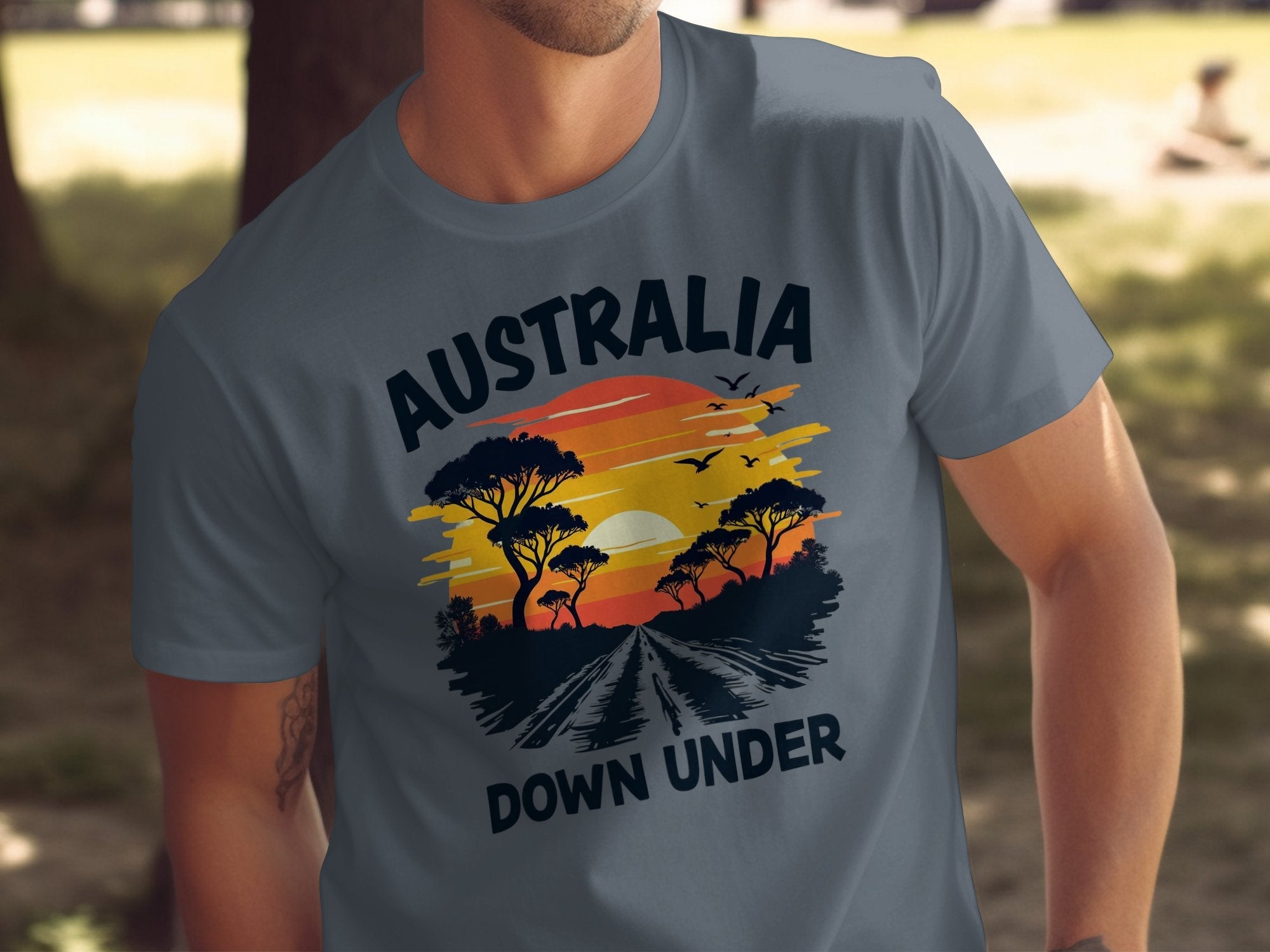 Australia Down Under T-Shirt, Retro Sunset T-Shirt, Vintage Australia Graphic Tee, Cool Australian Landscape Shirt - Craig Michael Design