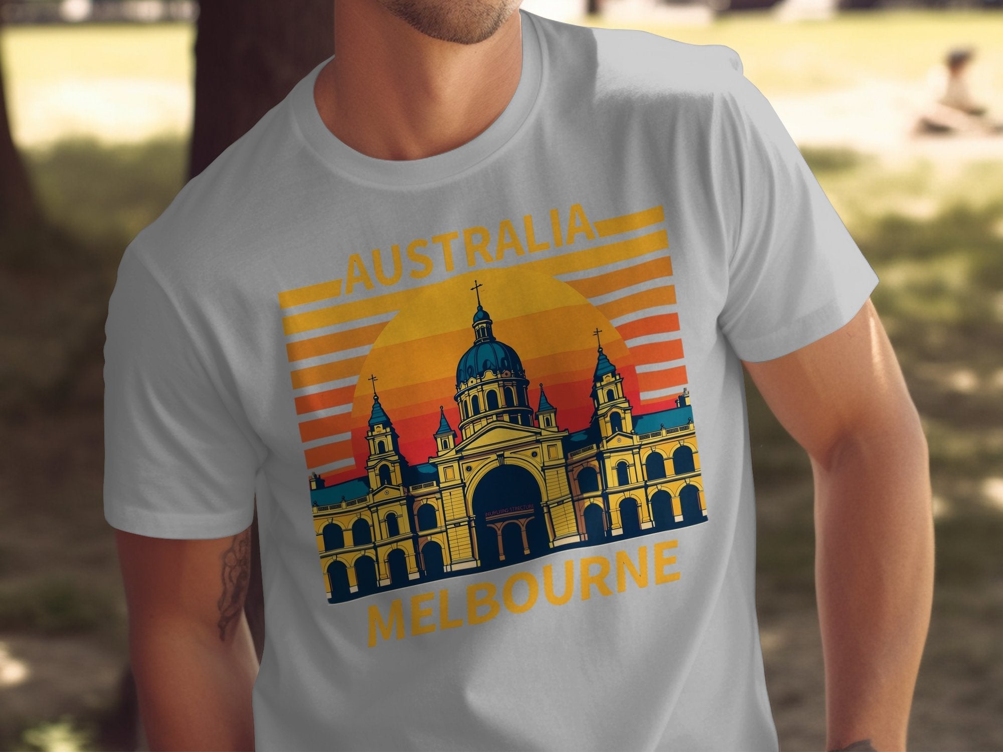 Australia Melbourne City Skyline TShirt, Melbourne Art Graphic Tee, Australia Travel Shirt, Melbourne Australia Gift, Vacation Souvenir - Craig Michael Design