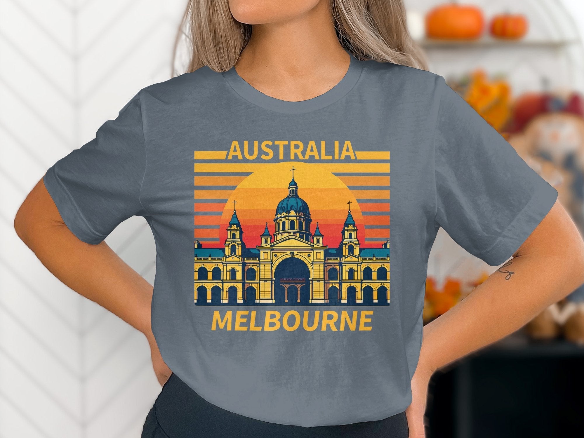 Australia Melbourne City Skyline TShirt, Melbourne Art Graphic Tee, Australia Travel Shirt, Melbourne Australia Gift, Vacation Souvenir - Craig Michael Design