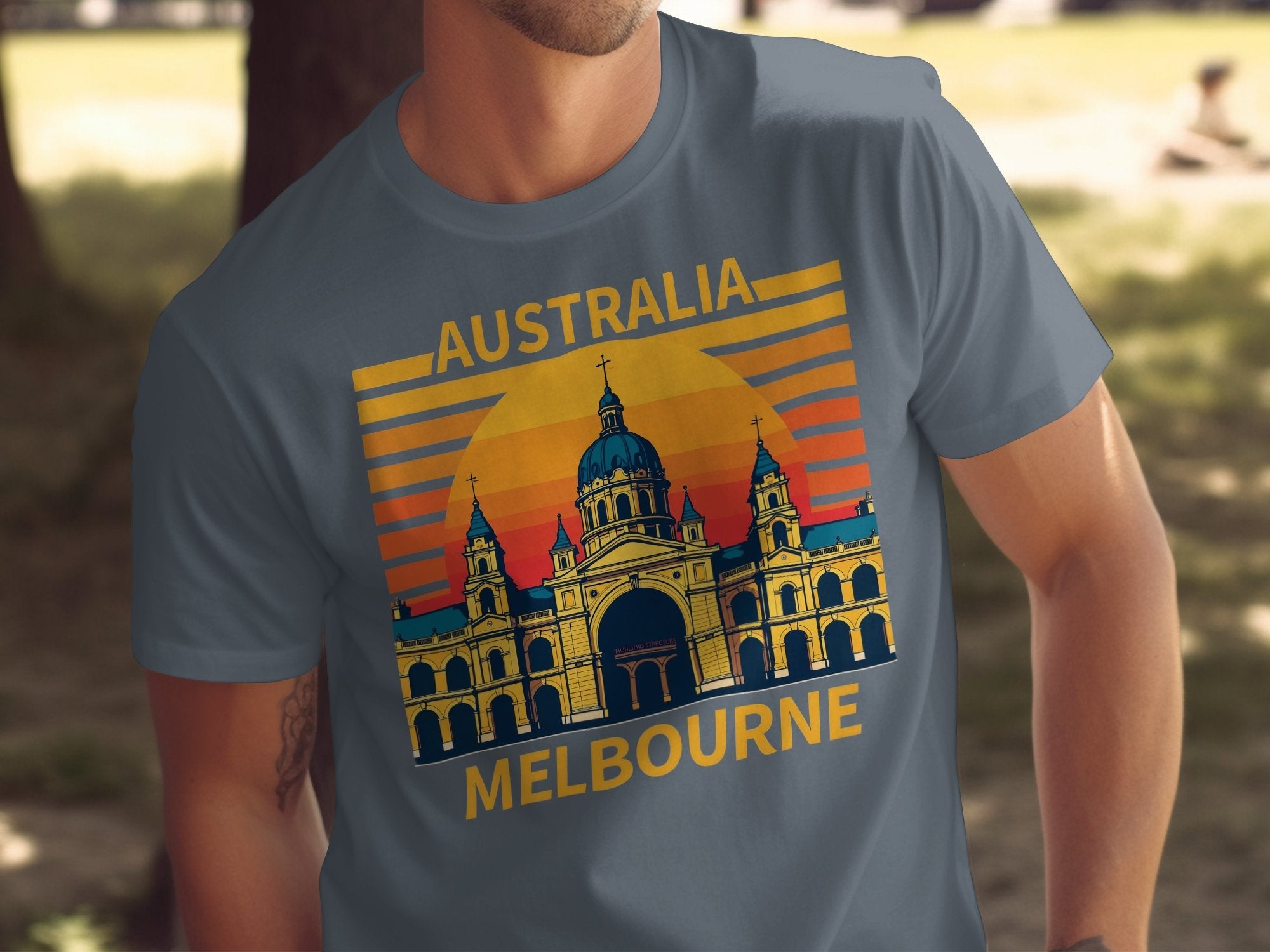 Australia Melbourne City Skyline TShirt, Melbourne Art Graphic Tee, Australia Travel Shirt, Melbourne Australia Gift, Vacation Souvenir - Craig Michael Design