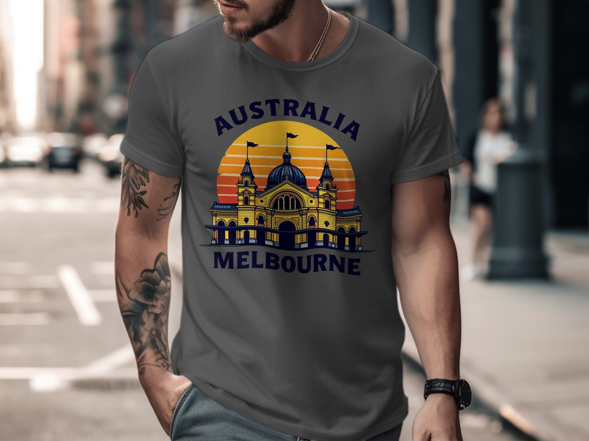 Australia Melbourne T-Shirt, Vintage Australia Graphic Tee, Melbourne Skyline Design, Retro Australia Souvenir Shirt - Craig Michael Design