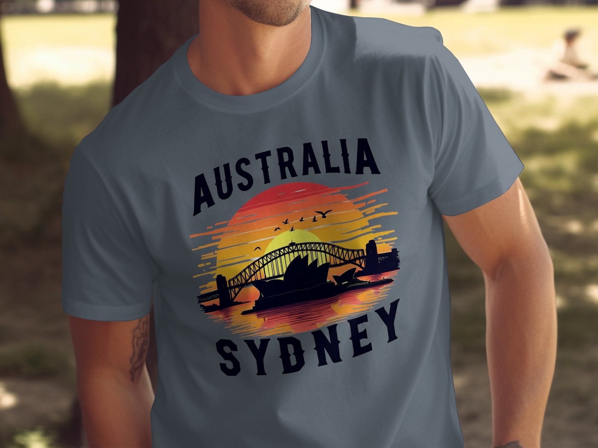 Australia Sydney Sunset T-Shirt, Sydney Australia Skyline Design, Perfect Sydney Souvenir Shirt, Australia Travel Gift Tee - Craig Michael Design