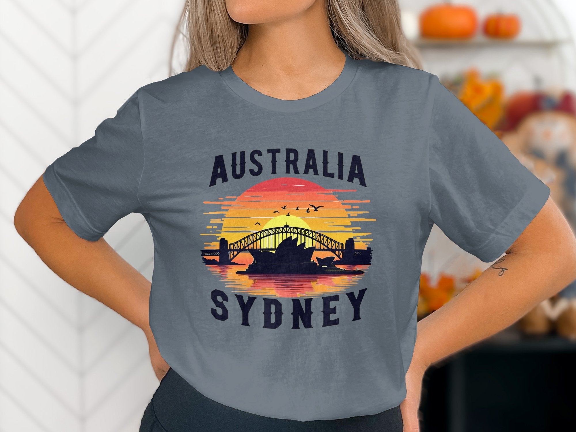 Australia Sydney Sunset T-Shirt, Sydney Australia Skyline Design, Perfect Sydney Souvenir Shirt, Australia Travel Gift Tee - Craig Michael Design