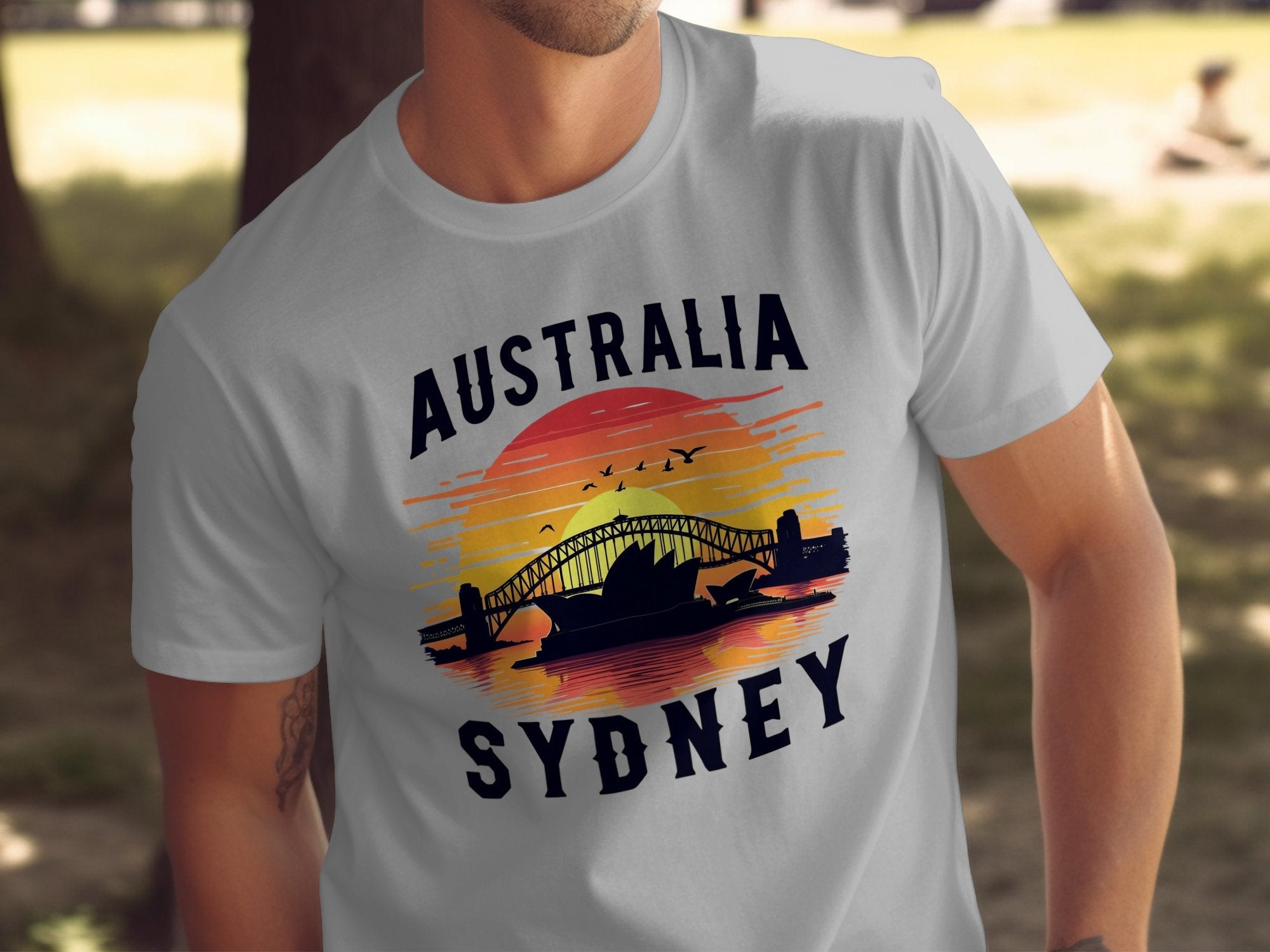 Australia Sydney Sunset T-Shirt, Sydney Australia Skyline Design, Perfect Sydney Souvenir Shirt, Australia Travel Gift Tee - Craig Michael Design