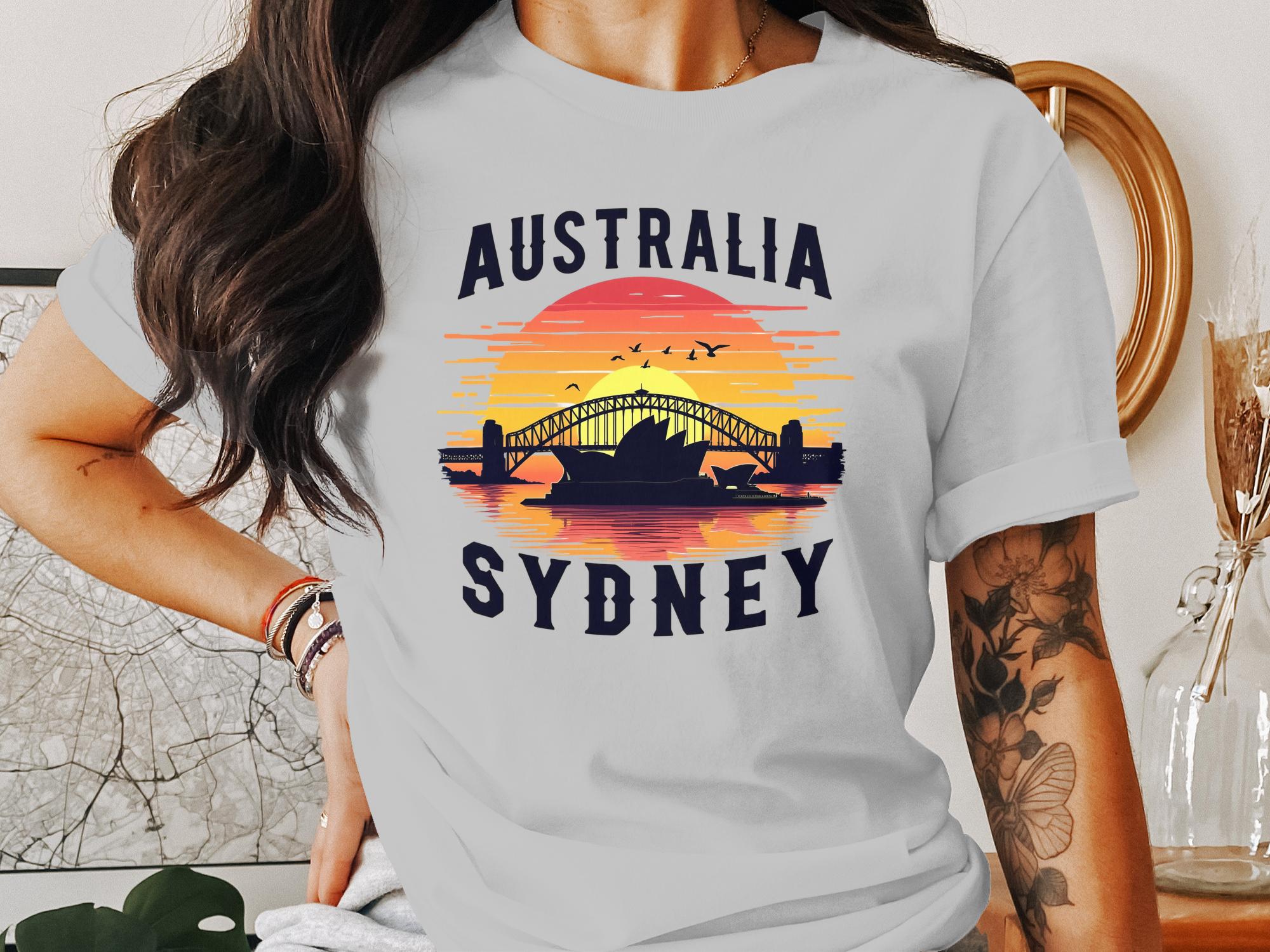 Australia Sydney Sunset T-Shirt, Sydney Australia Skyline Design, Perfect Sydney Souvenir Shirt, Australia Travel Gift Tee - Craig Michael Design