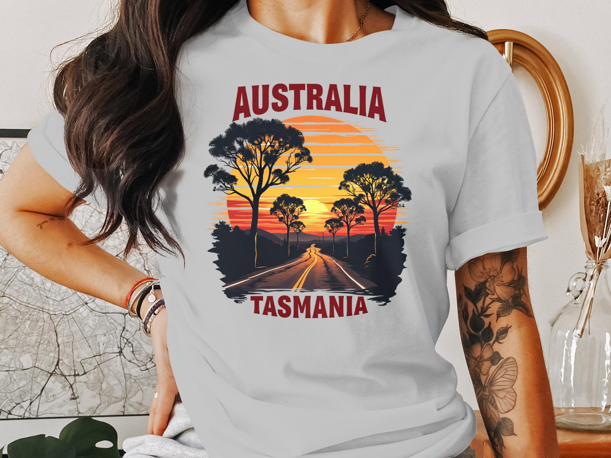 Australia Tasmania T-Shirt, Sunset Road Graphic Tee, Vintage Style Australia Shirt, Cool Tasmania T-Shirt, Travel Lover's Tee - Craig Michael Design