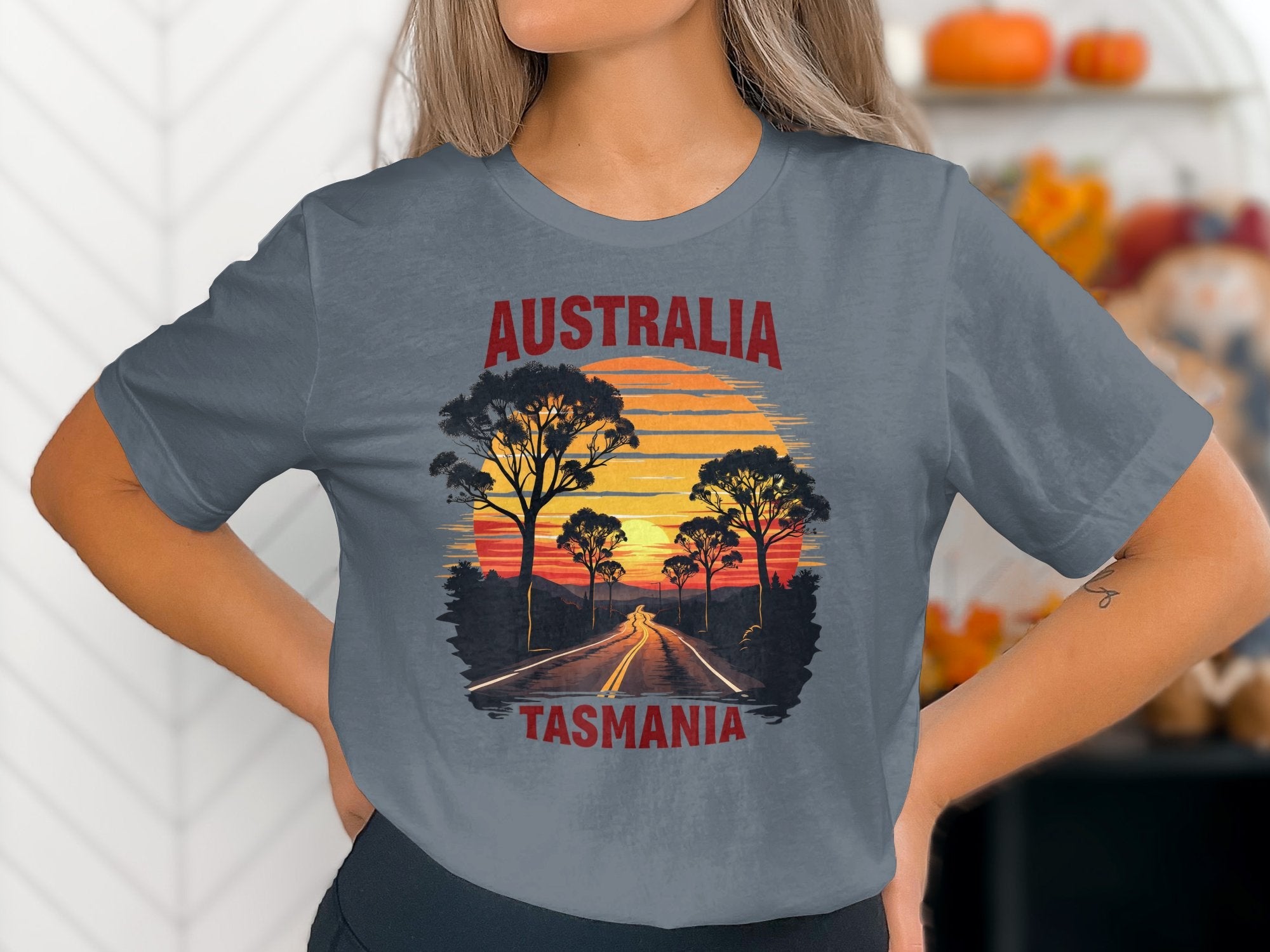 Australia Tasmania T-Shirt, Sunset Road Graphic Tee, Vintage Style Australia Shirt, Cool Tasmania T-Shirt, Travel Lover's Tee - Craig Michael Design