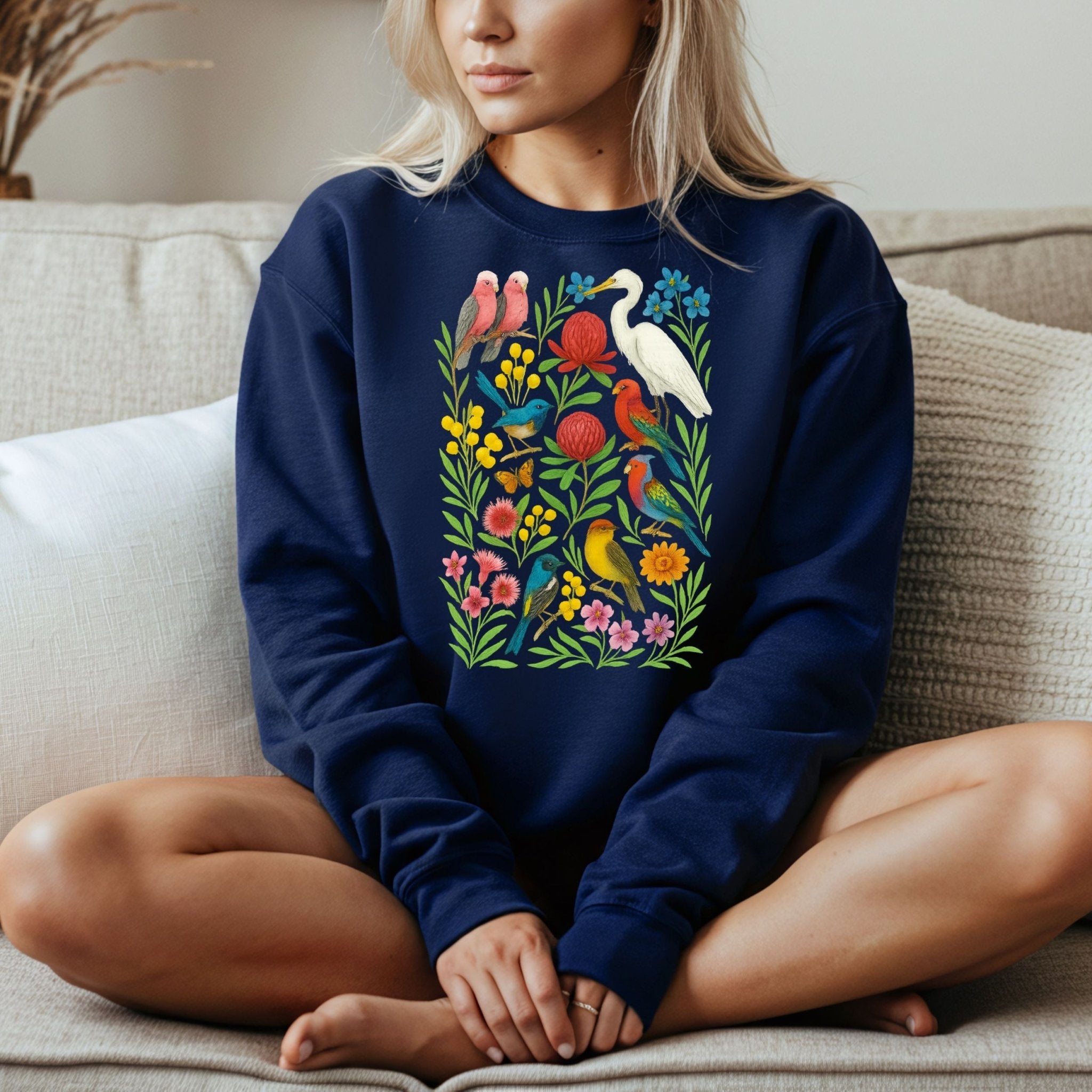 Australian Bird Sweatshirt – Galah & Heron - Craig Michael Design